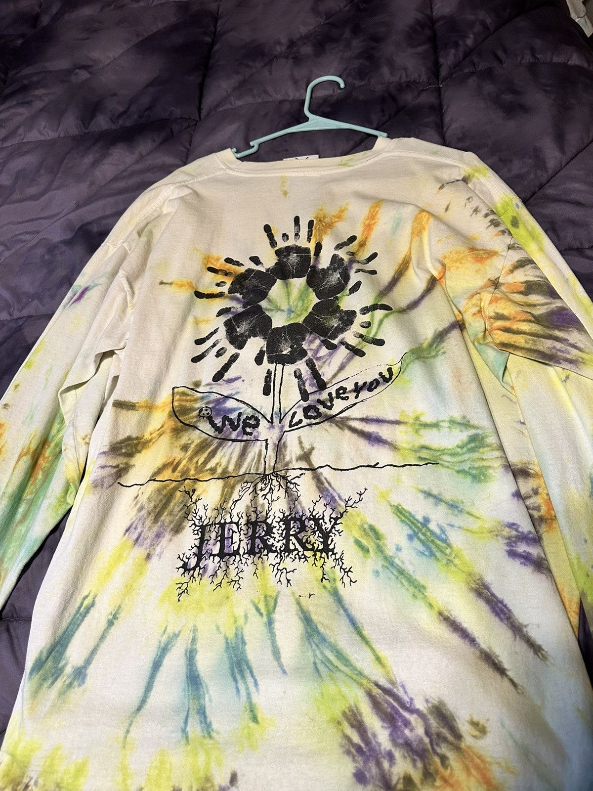 image of Online Ceramics We Love You Jerry Long Sleeve in Tie Dye, Men's (Size XL)