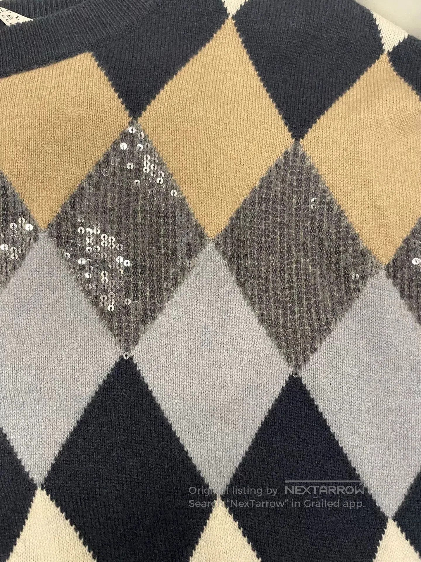 Brunello Cucinelli Brunello Cucinelli Argyle Sequin Sweater XS. Size US XS / EU 42 / 0 - 7 Thumbnail