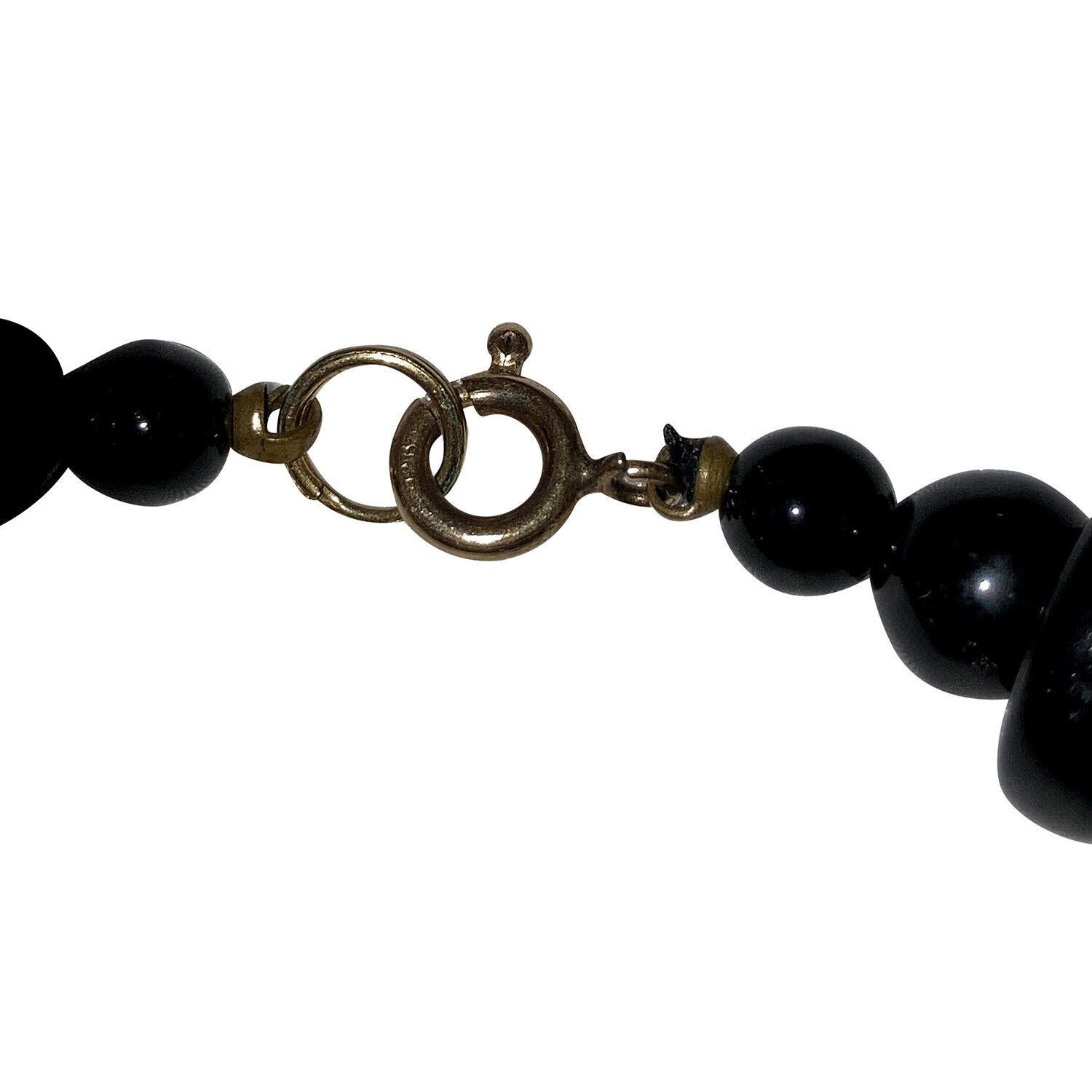 Designer Vintage Pressed Wood Glass and Brass Bead Necklace Size ONE SIZE - 4 Thumbnail