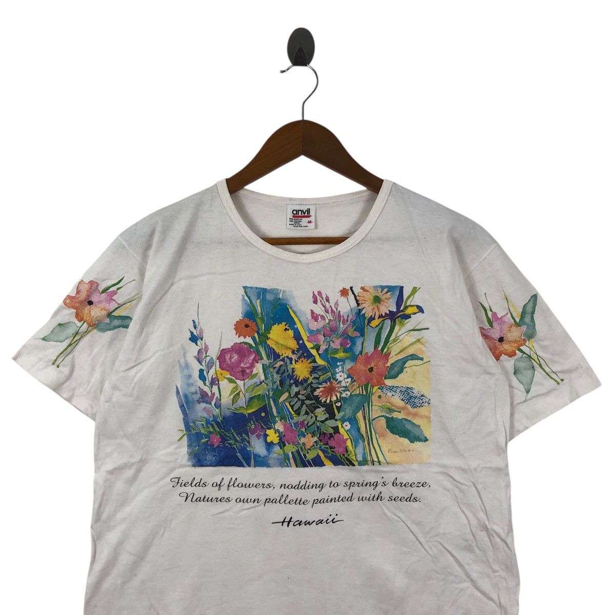 Vintage Vintage ART FLOWER HAWAII Blossom Quotes T-Shirt Size M / US 6-8 / IT 42-44 - 2 Thumbnail