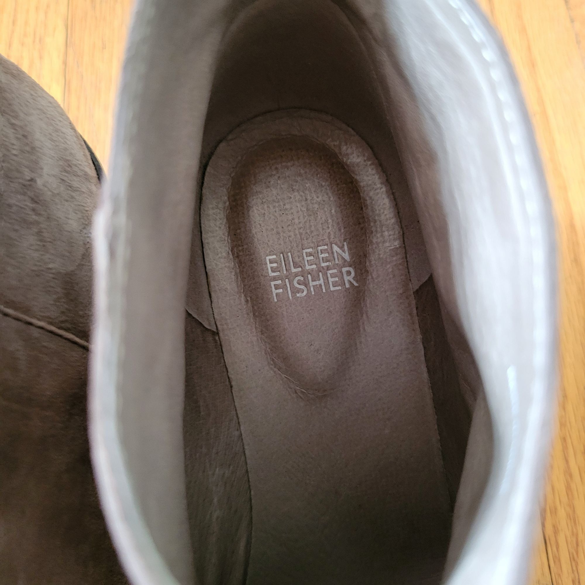 Eileen Fisher Eileen Fisher Taupe Leather Suede Wedge Ankle Boots Zipper 8 Size US 8.5 / IT 38.5 - 10 Thumbnail