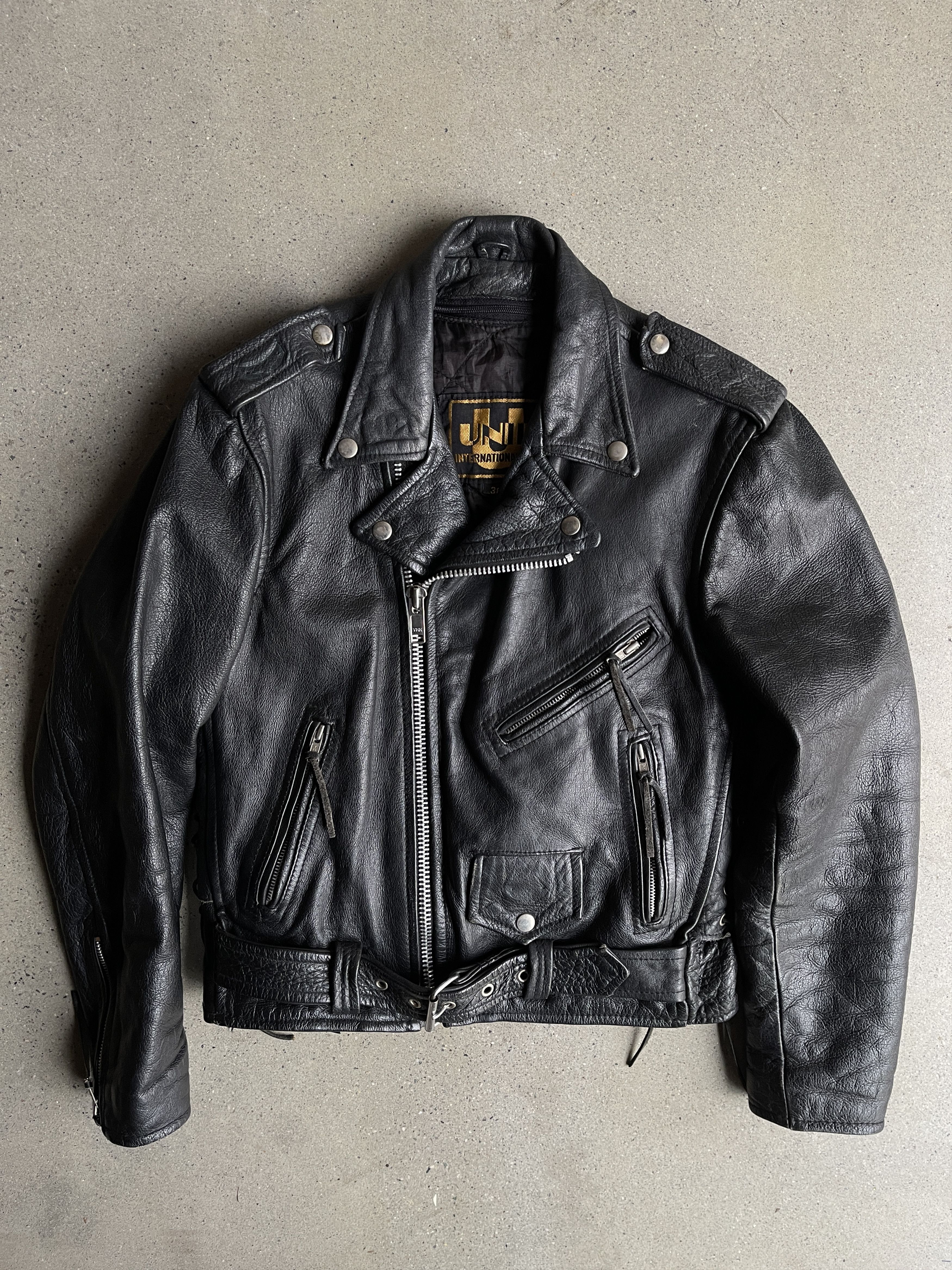 Vintage 1990's LEATHER BIKER JACKET Size US S / EU 44-46 / 1 - 1 Thumbnail