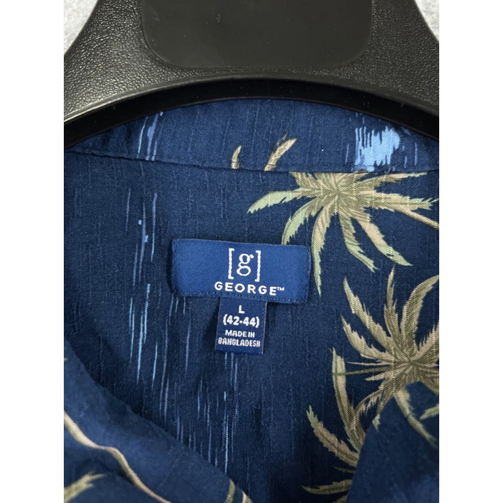 George George Shirt Mens Large Blue American Flag Surf Boards Palm Island 100% Rayon Size US L / EU 52-54 / 3 - 7 Thumbnail