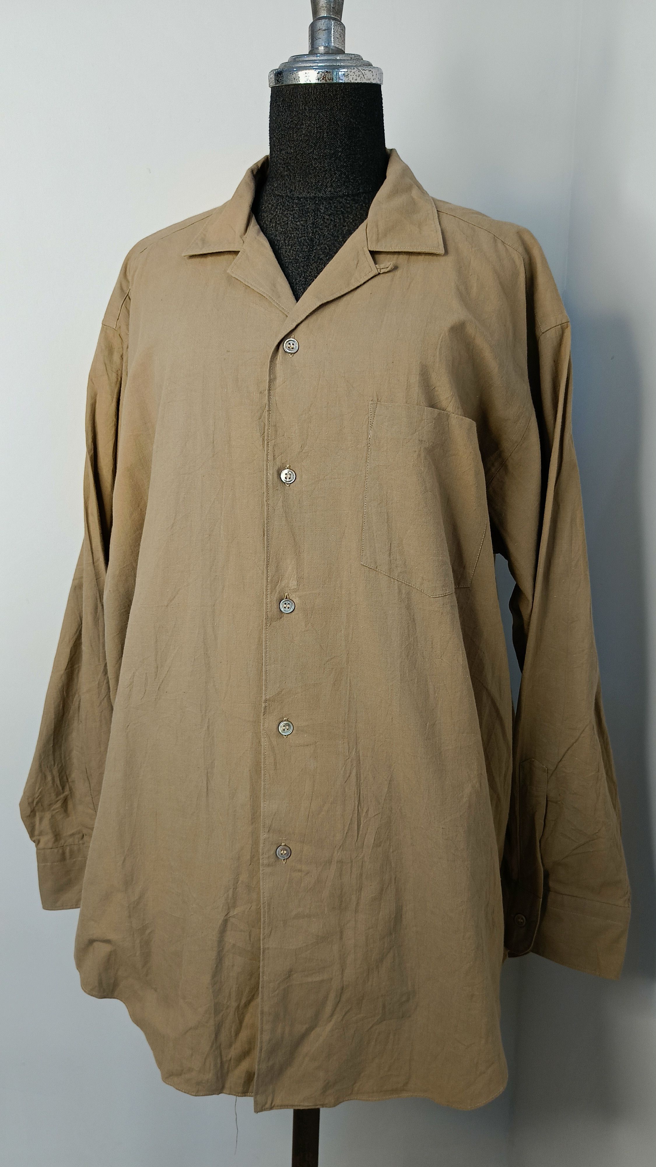 image of Comme Des Garcons x Comme Des Garcons Homme Solid Brown Vintage Shirt 90's Large, Men's (Size XL)