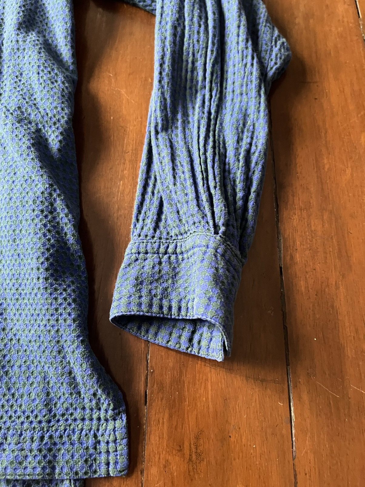 Issey Miyake Issey Miyake Seersucker Pattern Neck Shirt Size US S / EU 44-46 / 1 - 5 Thumbnail
