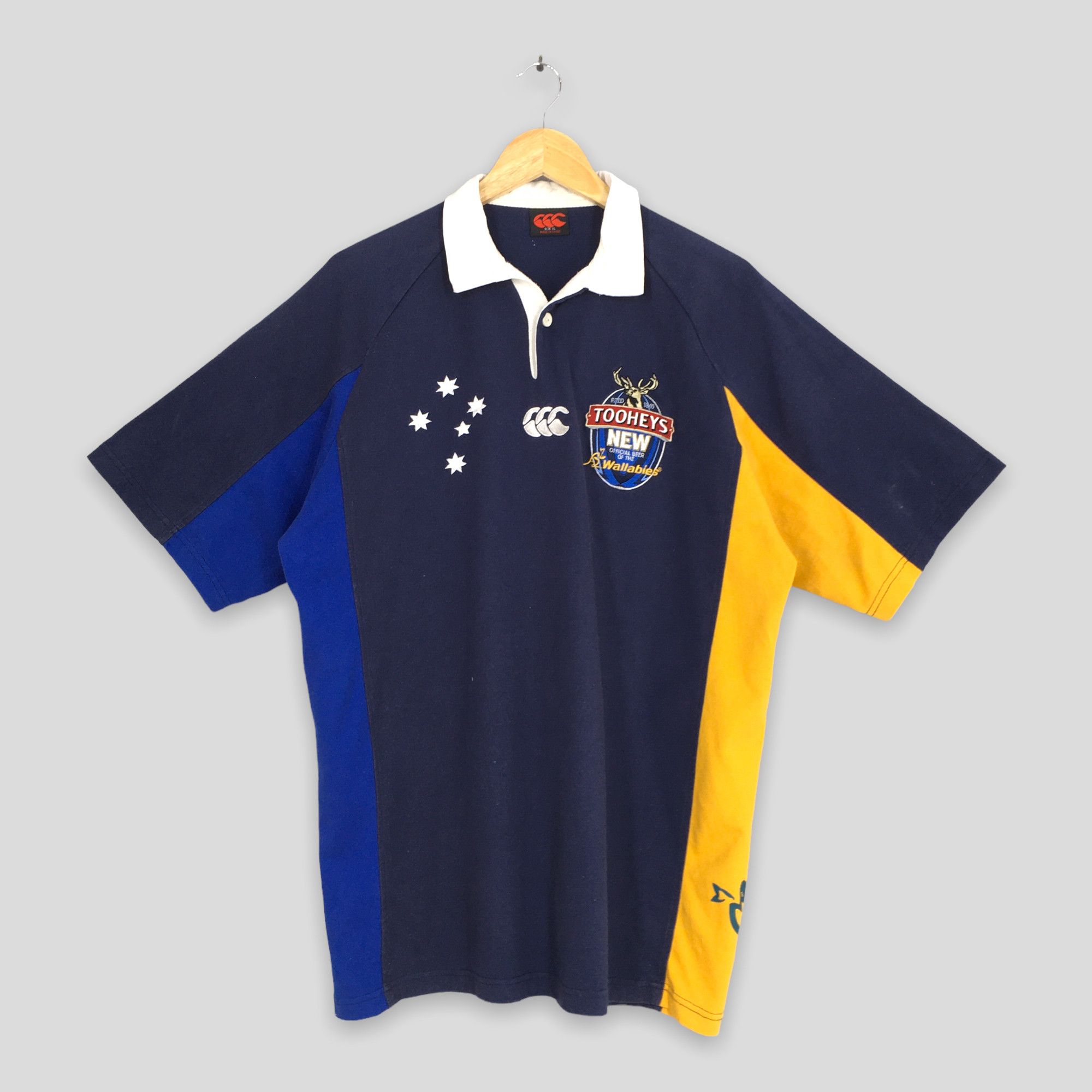 image of Canterbury Of New Zealand x England Rugby League Canterbury Australia Wallabies Rugby Polo Shirt Xl