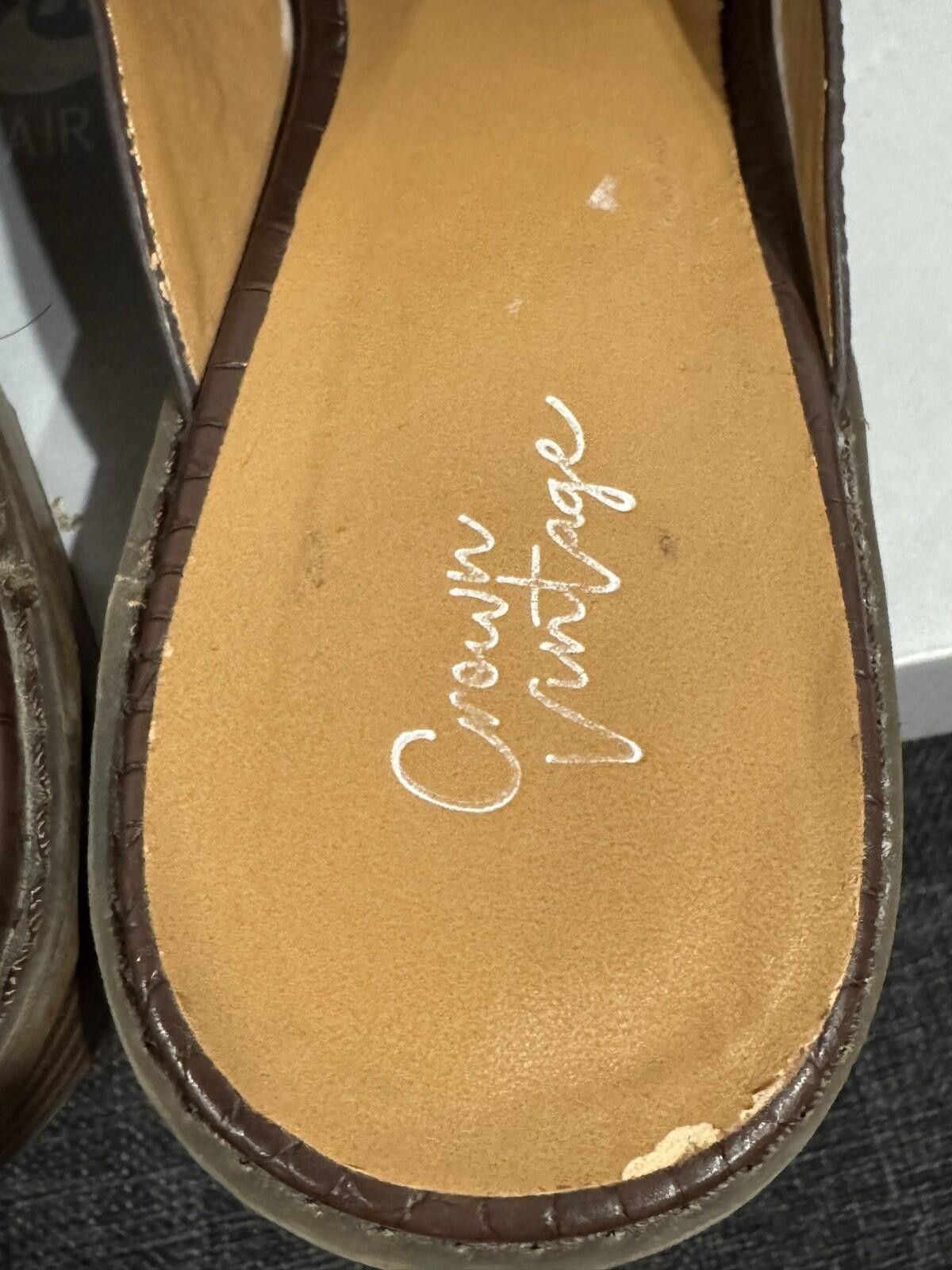 Other Crown Vintage Lacerate Croc Embossed Mules Slip On Sz 9.5M Size US 9.5 / IT 39.5 - 9 Thumbnail