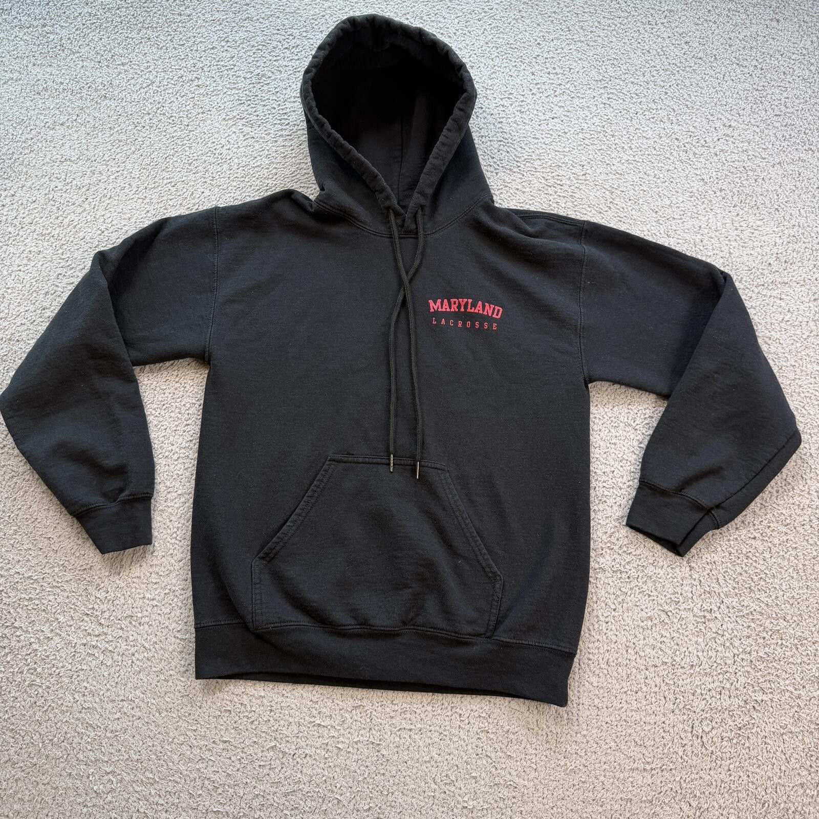 Gildan Maryland Lacrosse Hoodie Black Crab Sweatshirt S Size US S / EU 44-46 / 1 - 2 Thumbnail
