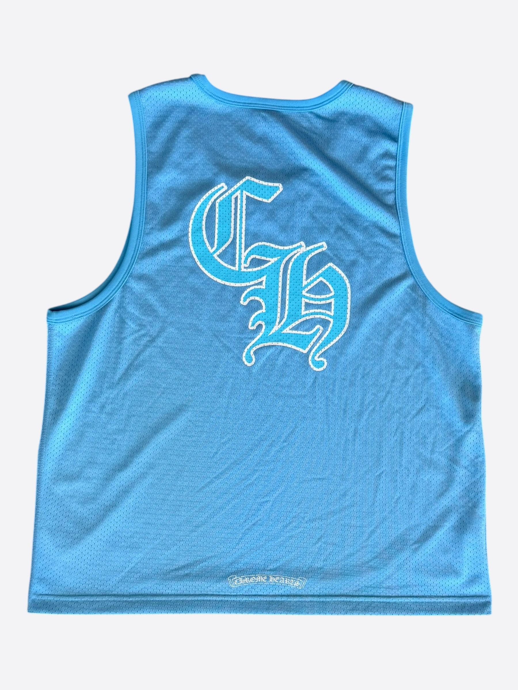 Chrome Hearts Chrome Hearts Blue & White Logo Reversible Mesh Jersey Size US M / EU 48-50 / 2 - 3 Thumbnail