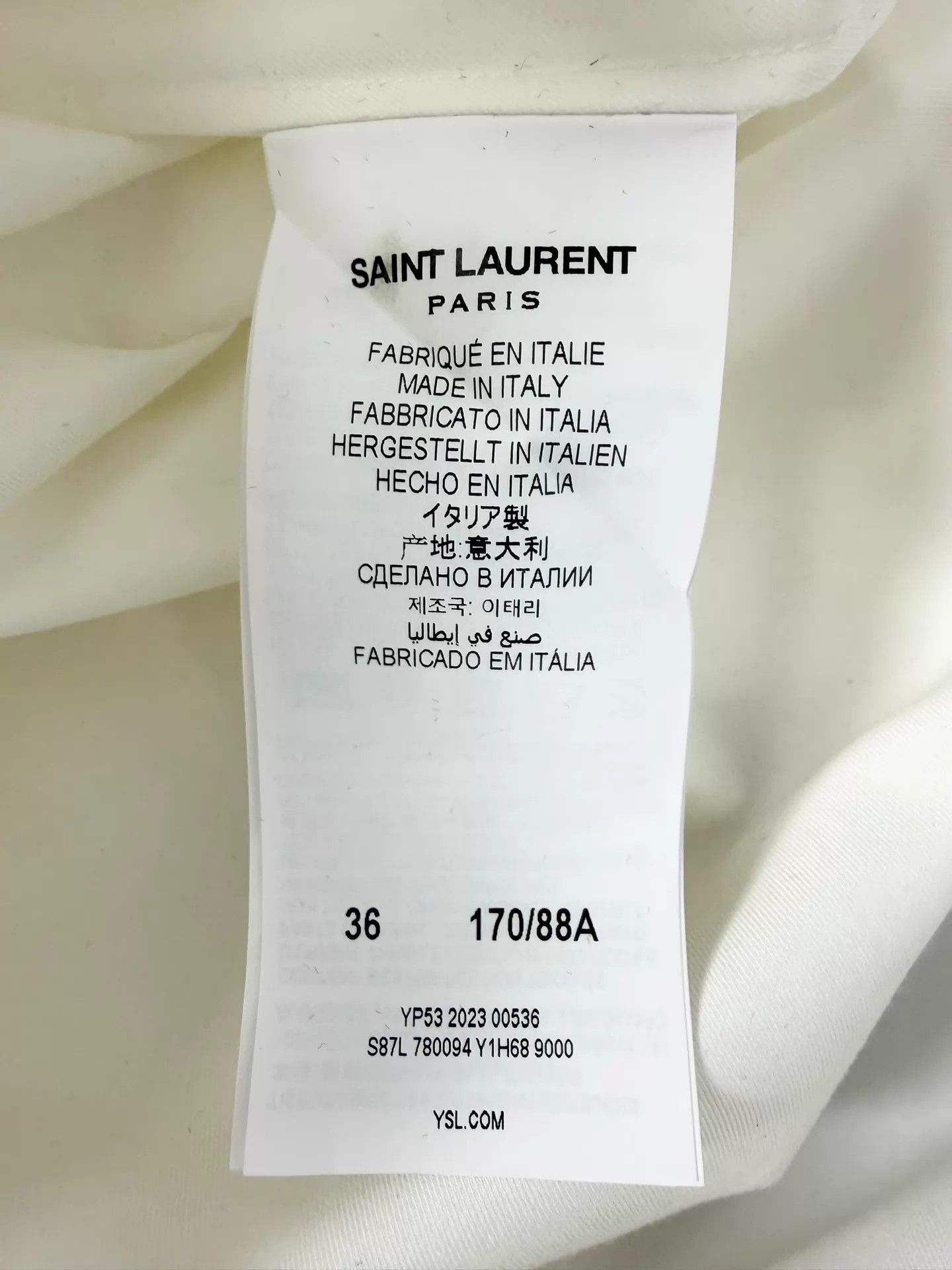 Saint Laurent Paris SLP 24ss White Pleated Stand Collar Dress Shirt 36 Size US XXS / EU 40 - 6 Thumbnail