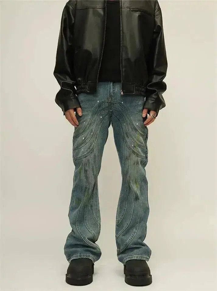 Japanese Brand Straight fit patchwork jeans Size US 32 / EU 48 - 5 Thumbnail