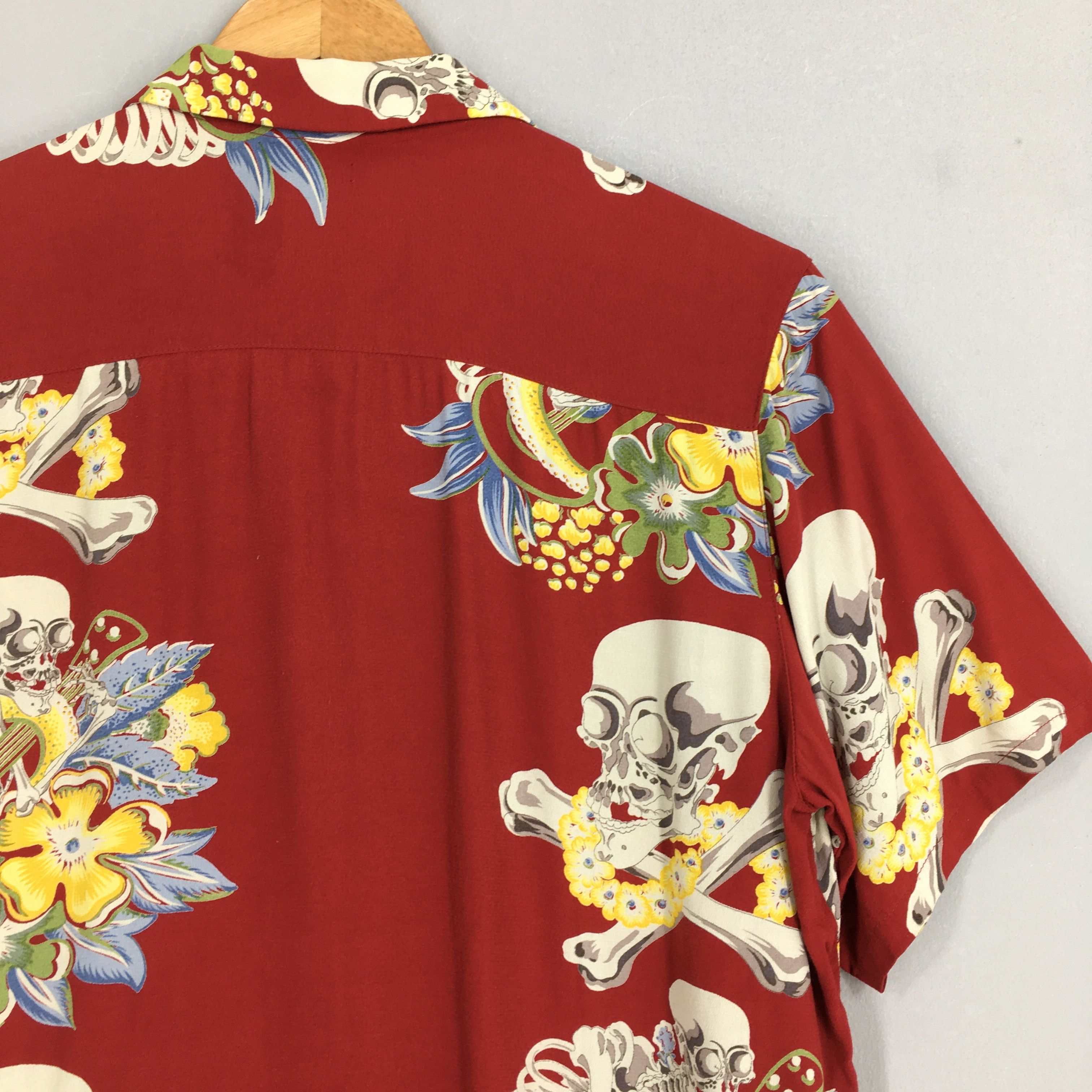 Vintage 80s Hawaiian Skull Bones Japanese Hawaii Shirt Small Size US S / EU 44-46 / 1 - 9 Thumbnail