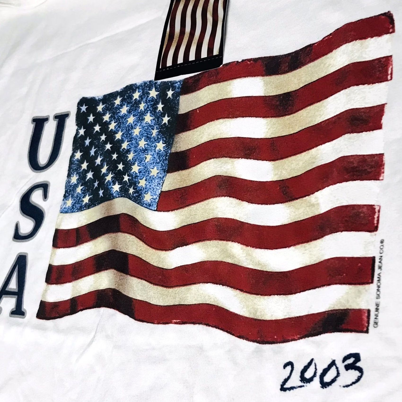 Vintage VINTAGE Sonoma T-Shirt Unisex Adults White American Flag USA 2003 Graphic Crew Neck Short Sleeve 2XL Size XXL / US 16-18 / IT 52-54 - 3 Thumbnail