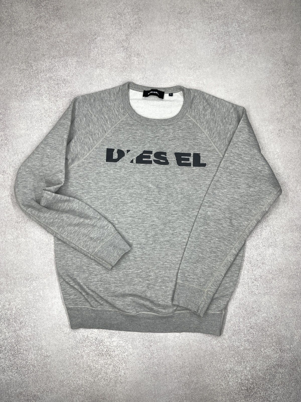 Diesel Mens Diesel Orestes Bro Grey Sweatshirt Big Logo Y2K Size US L / EU 52-54 / 3 - 2 Thumbnail