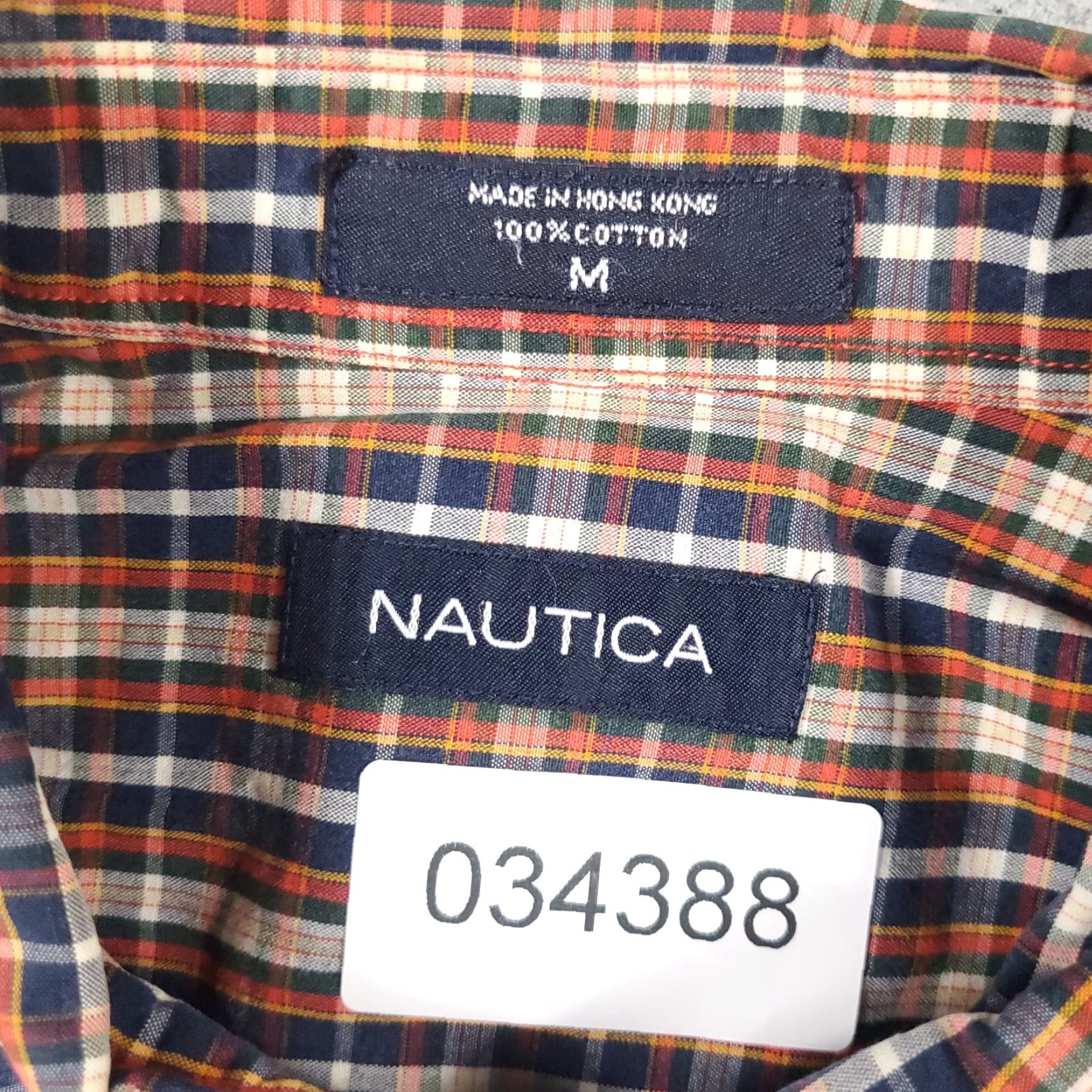 Nautica Nautica Shirt Mens Size M Blue Orange Plaid Short Sleeve Button-Up Casual Button-Down Collar Navy Multi Colorful Classic Modern Preppy Size US M / EU 48-50 / 2 - 7 Thumbnail