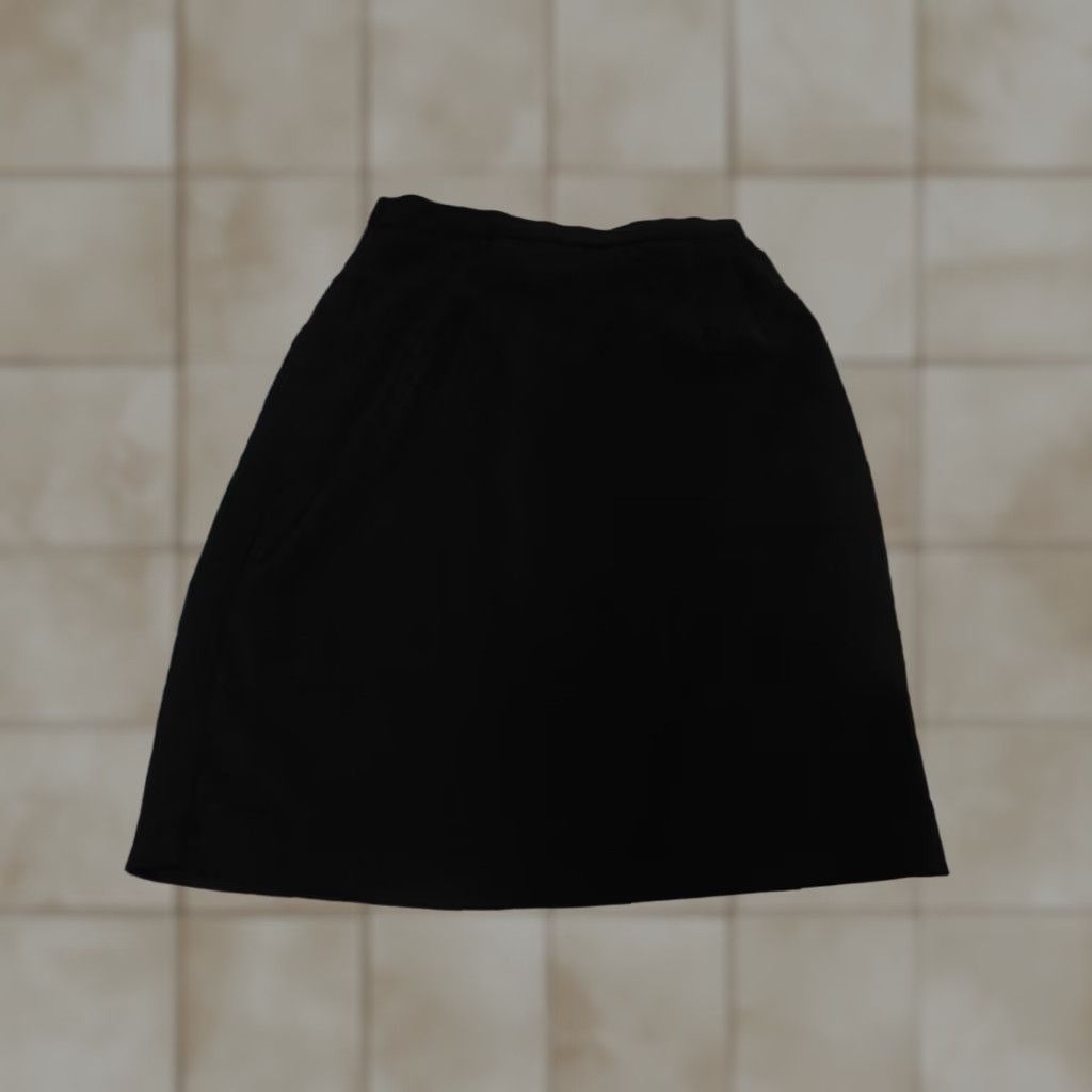 Vintage Positive Attitude Skirt Women's Regular Size 10P Black Knit Stretch A-Line Knee Length Zipper Casual Modern 2020s Size 32" / US 10 / IT 46 - 1 Thumbnail
