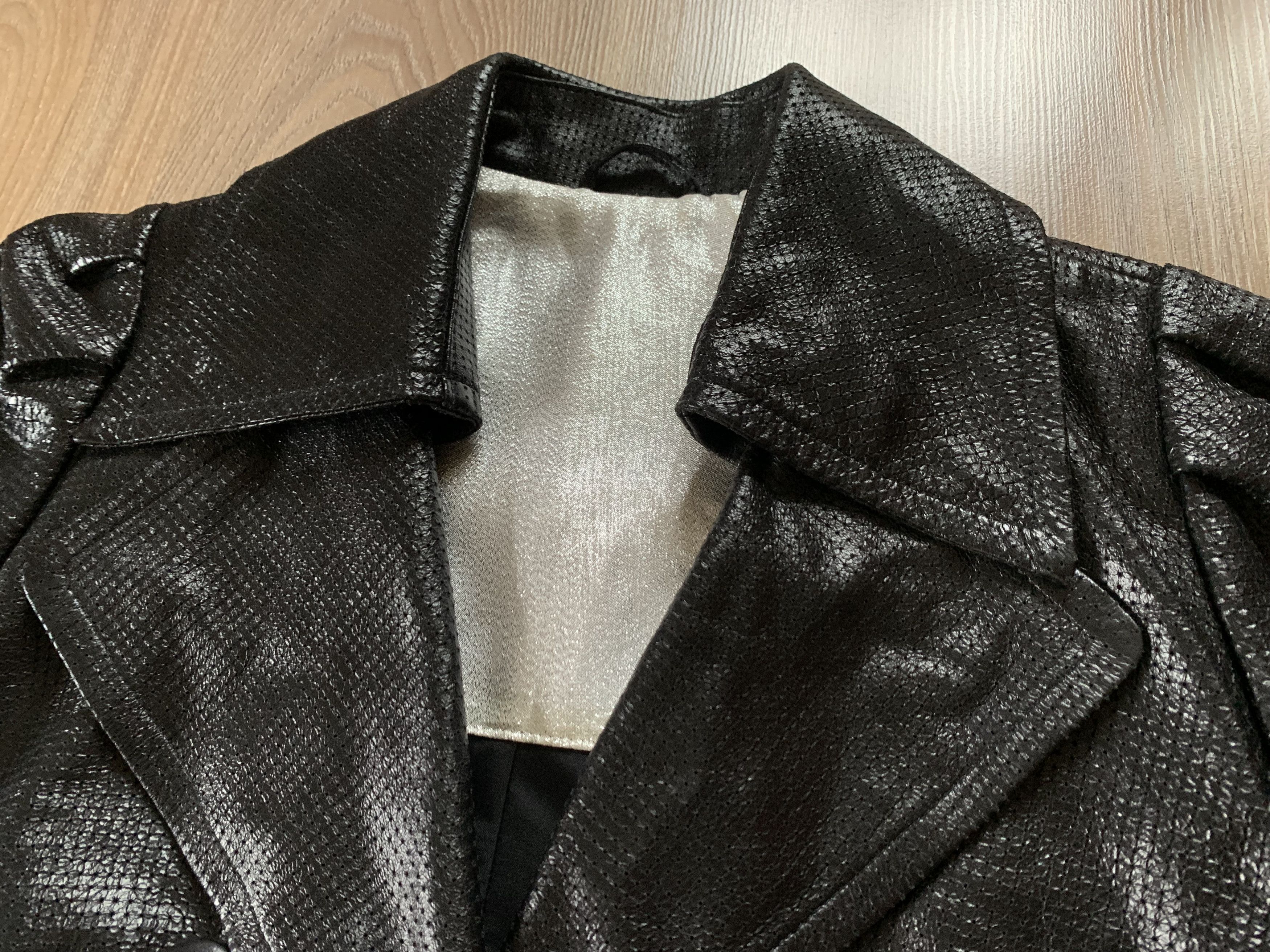 Vintage Rare Levinson Black Label Woman Perforated Leather Jacket Size M / US 6-8 / IT 42-44 - 7 Thumbnail