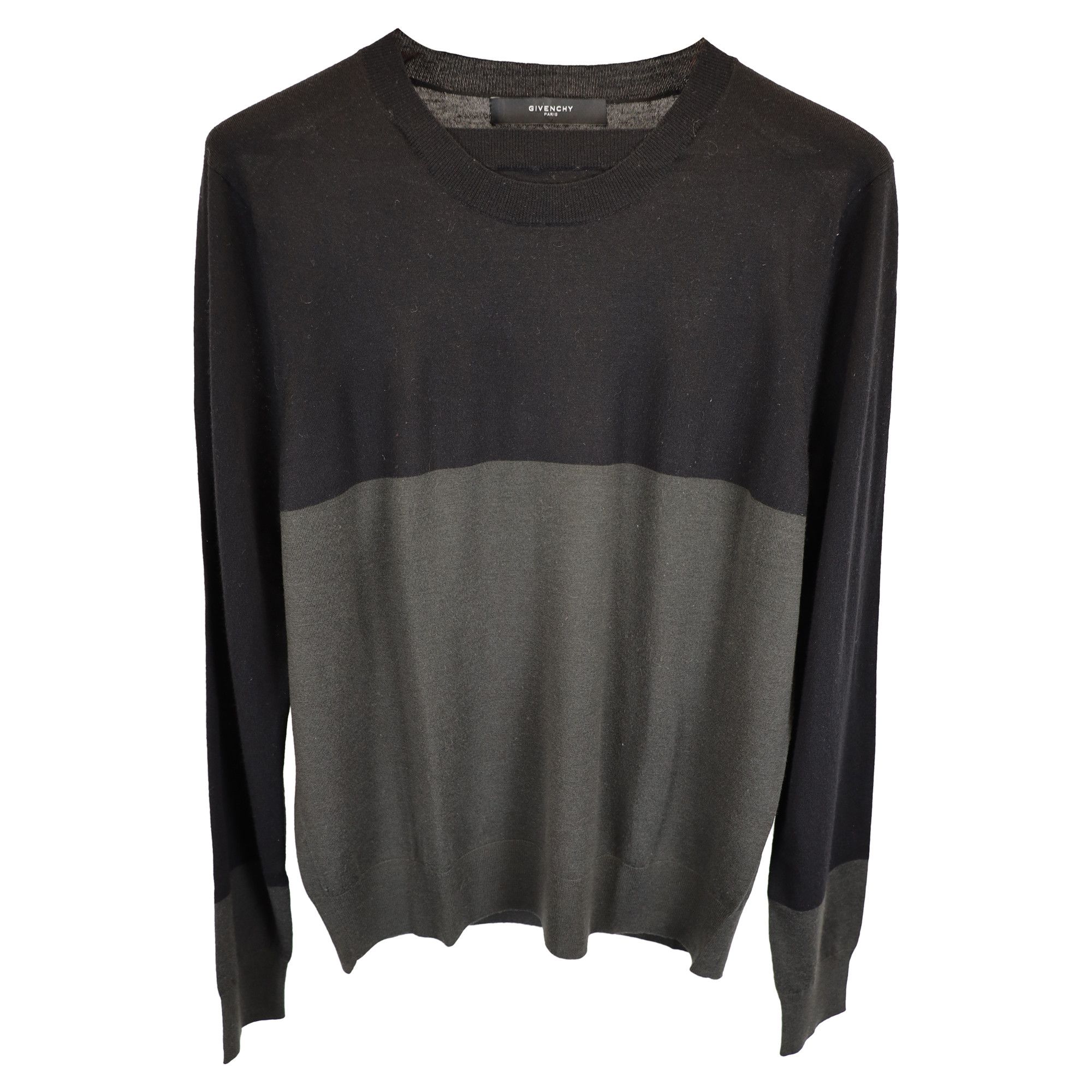Givenchy Givenchy Two-Toned Crewneck Sweater in Black and Grey Wool Size XL / US 12-14 / IT 48-50 - 1 Thumbnail