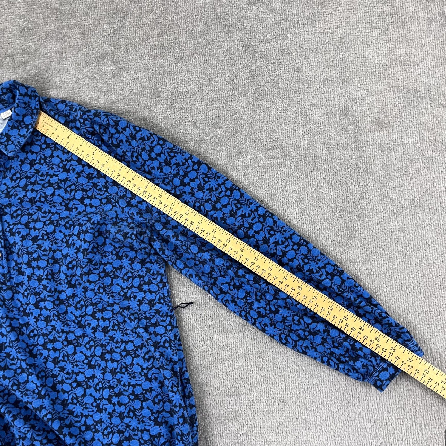 Boden VINTAGE Boden Women's Tunic Dress 16 Blue Floral Long Sleeve Pockets Collared All Seasons Size XXL / US 16-18 / IT 52-54 - 6 Thumbnail