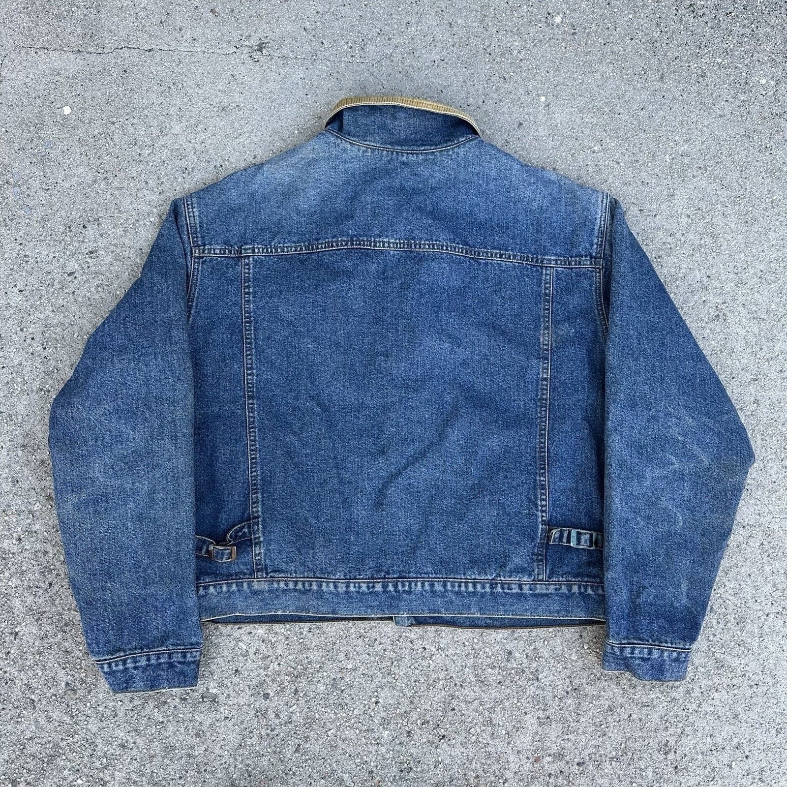 Gap × Kanye West × Vintage Vintage 90s Gap Striped Blanket Lined Trucker Denim Jacket Size US L / EU 52-54 / 3 - 4 Thumbnail
