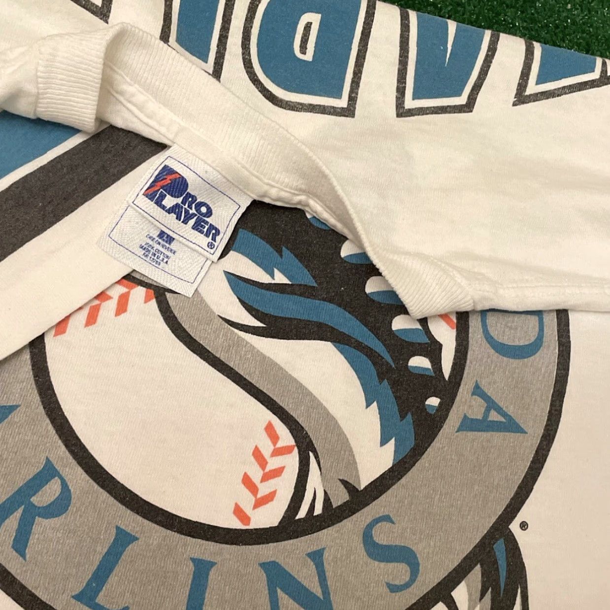Pro Player VINTAGE 90s Florida Marlins MLB All Over Print Double Sided Shirt Mens L Size US L / EU 52-54 / 3 - 3 Thumbnail
