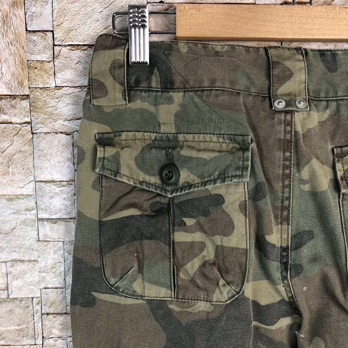 Japanese Brand As Know Is De Base Camo Green Cargo Multipocket Pants #A595 Size 28" / US 6 / IT 42 - 19 Thumbnail