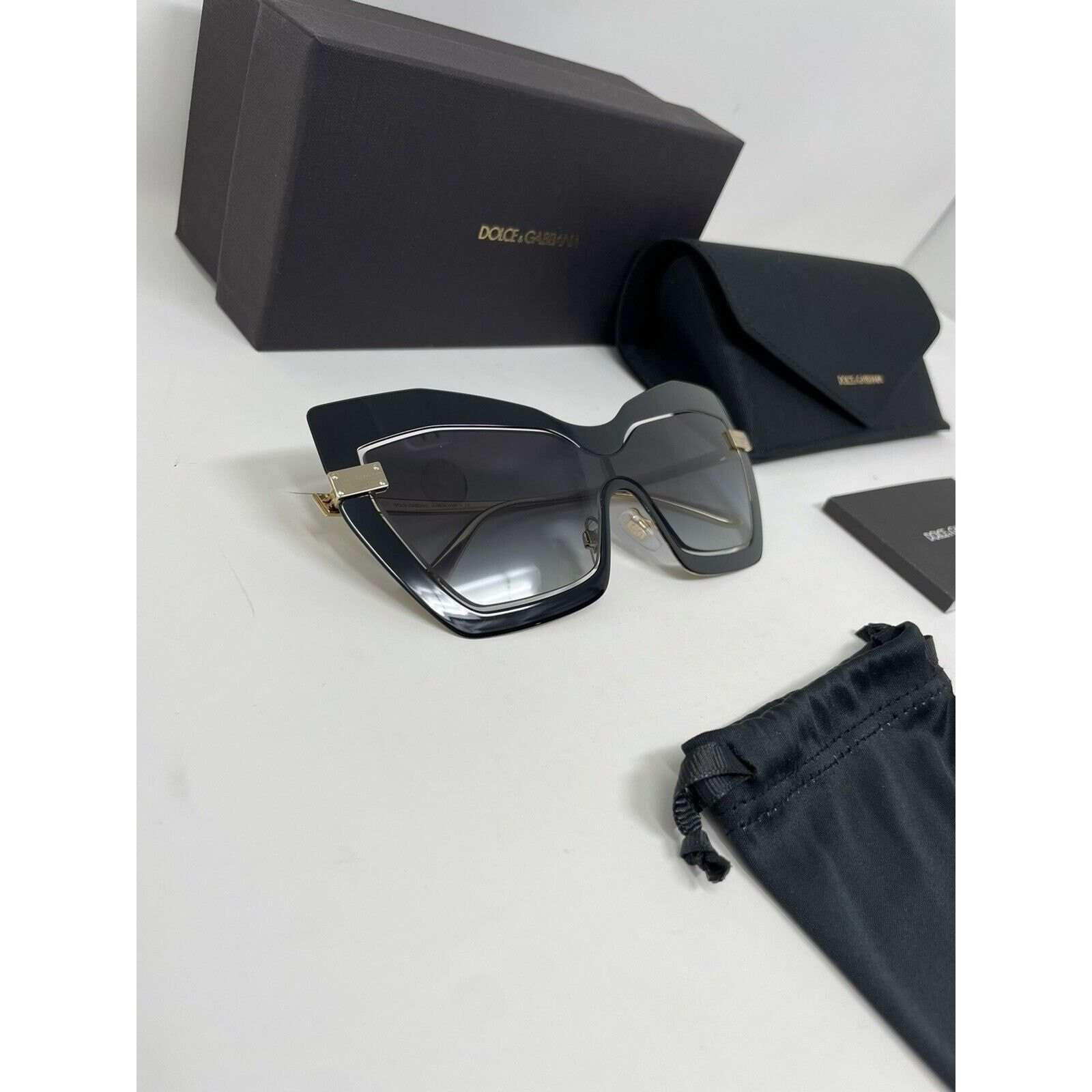 Dolce & Gabbana DOLCE & GABBANA DG2224 Cat Eye Sunglasses | 12688G-GOLD/BLAC Size ONE SIZE - 4 Thumbnail