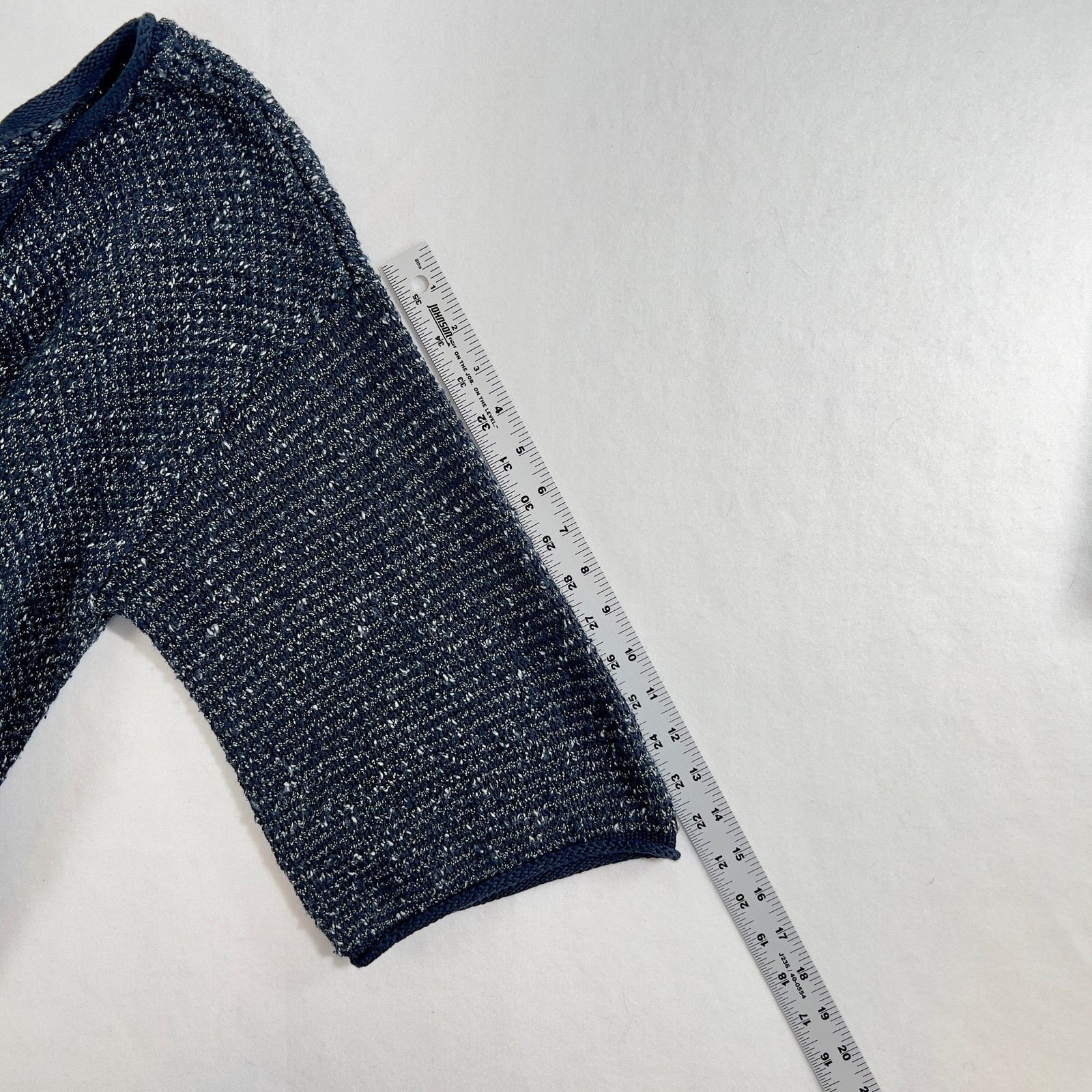 Free People Jewel Neck Knit Sweater Free People Woman L Blue 3/4 Sleeve Size L / US 10 / IT 46 - 7 Thumbnail