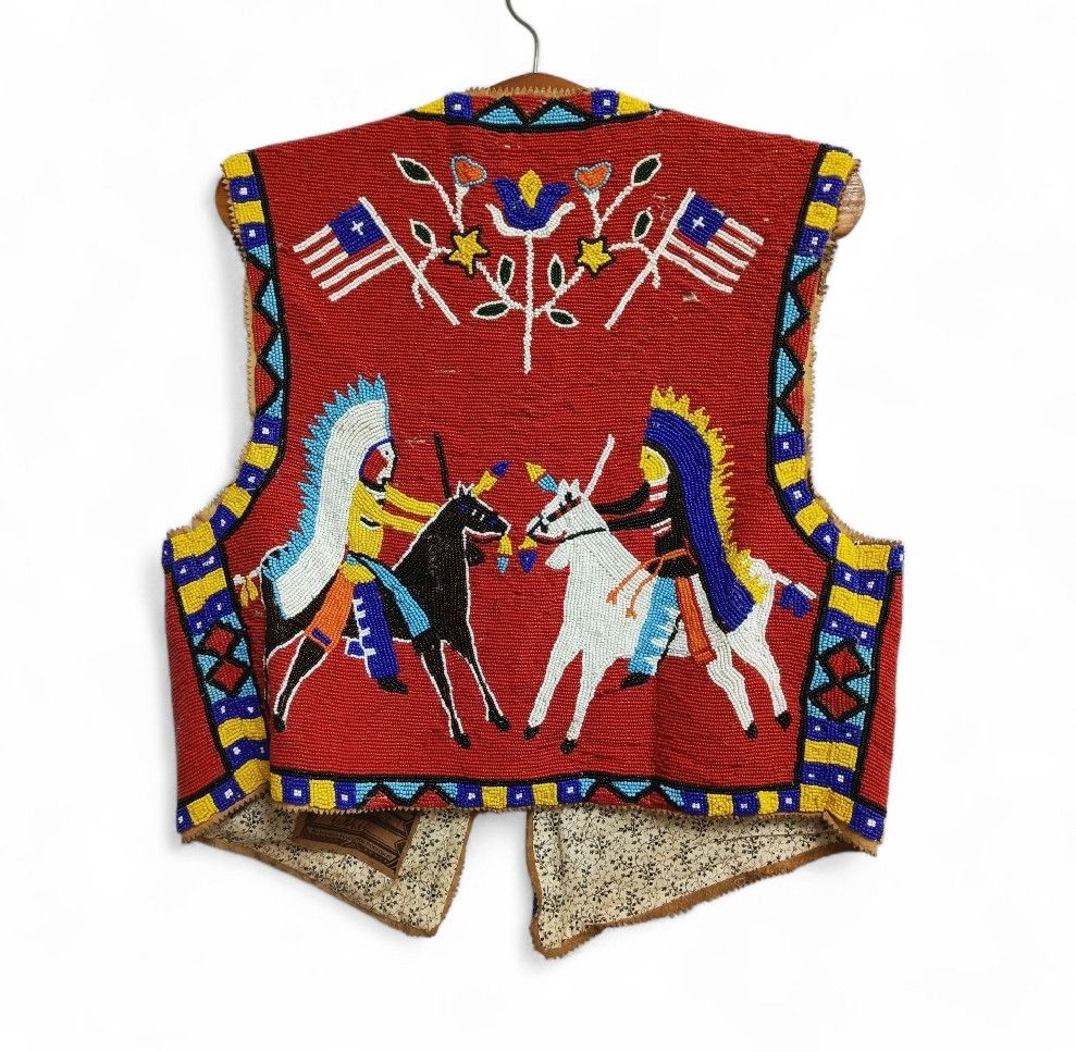 Other 80's LimitedEdition Hairston Roberson Beaded Vest Native Art Size ONE SIZE - 3 Thumbnail