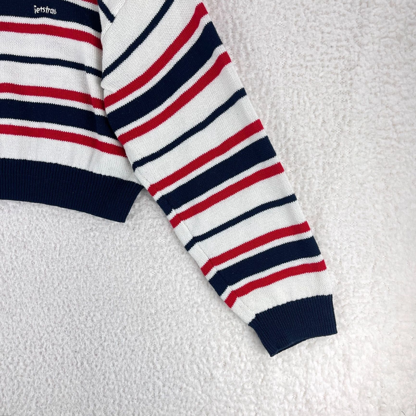 Urban Outfitters Urban Outfitters Sweater Women Large Blue Striped Knit Pullover Long Sleeve Crew Neck Casual All Seasons Bohemian City Classic Mens Womens Girls Boys Size L / US 10 / IT 46 - 5 Thumbnail
