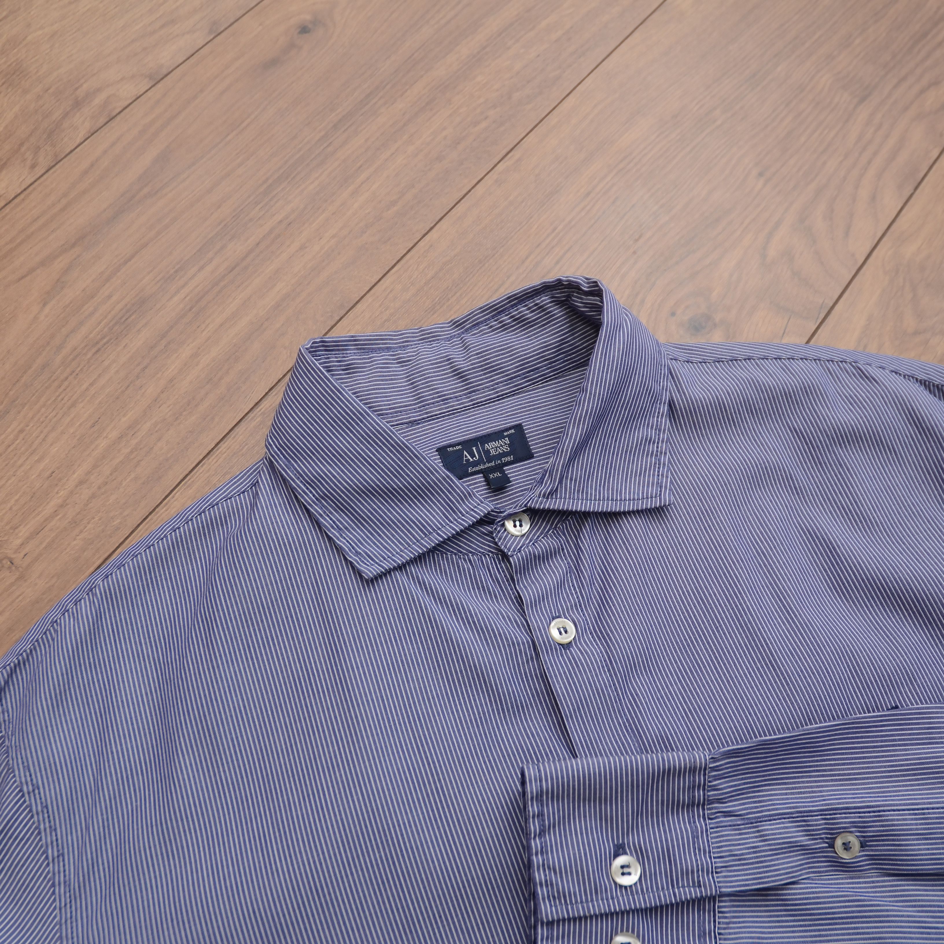 Armani Y2K Armani Jeans Striped Cotton Shirt XL–XXL Logo Casual Size US XL / EU 56 / 4 - 9 Thumbnail