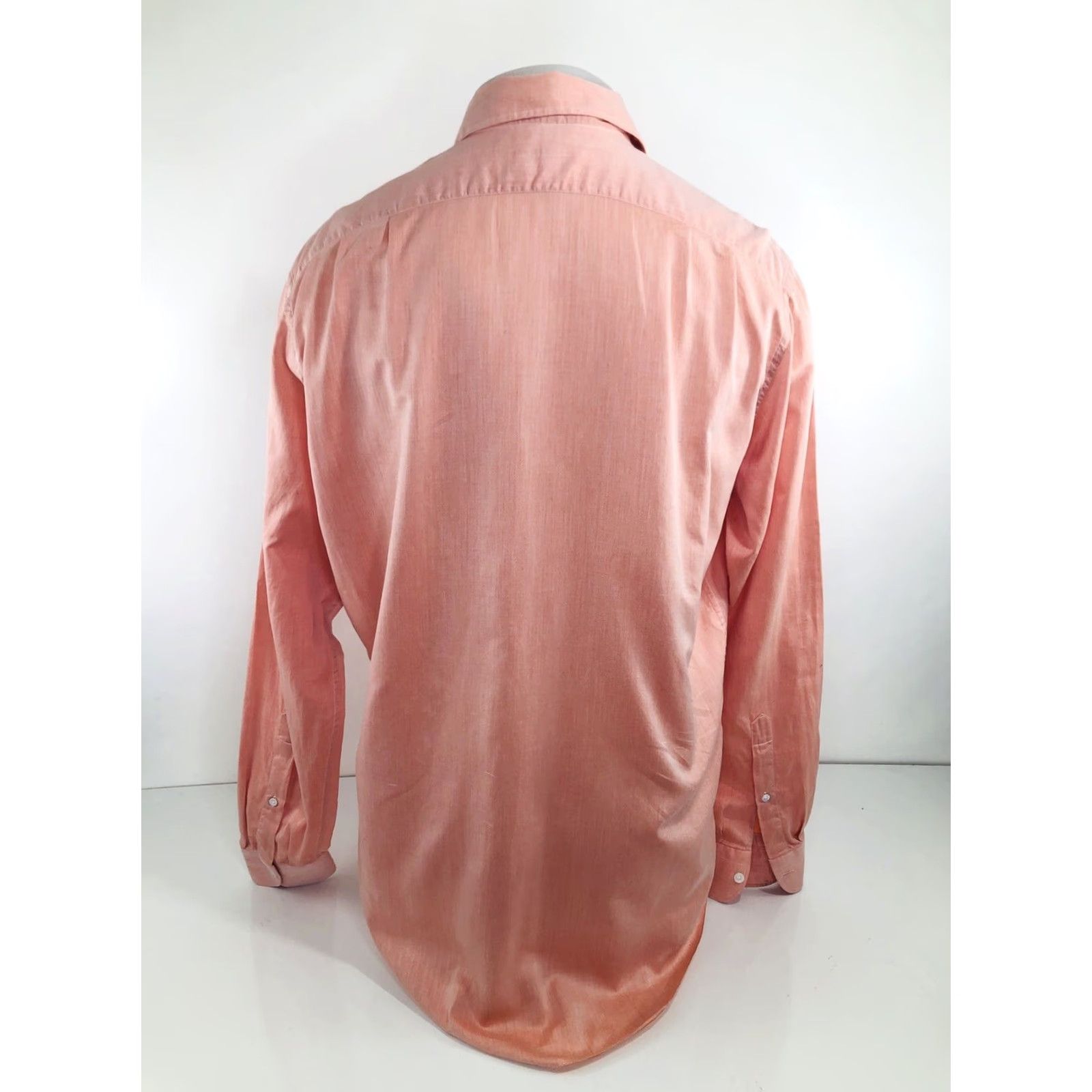 Vintage Fray Italy Mens L Cotton Shirt Button-Up Long Sleeve Chambray Pink Salmon XXL? Size US L / EU 52-54 / 3 - 4 Thumbnail