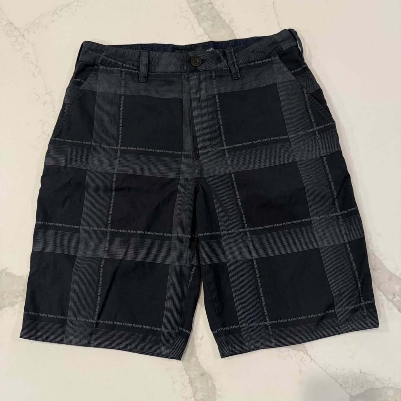 Hurley Hurley Plaid All Over Logo Flat Front Chino Shorts Men's 30 Size US 30 / EU 46 - 1 Thumbnail