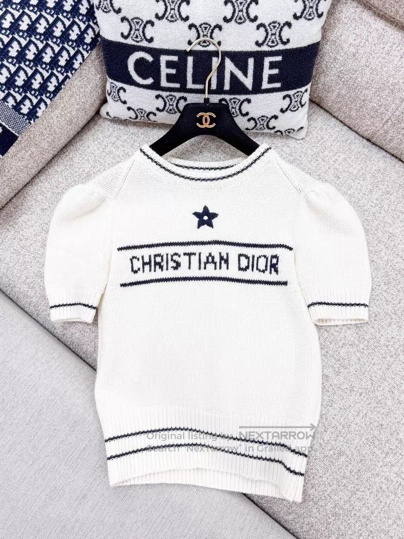 Dior Dior Lucky Star slogan knitted short sleeves Size XXS / US 00 / IT 34 - 1 Thumbnail