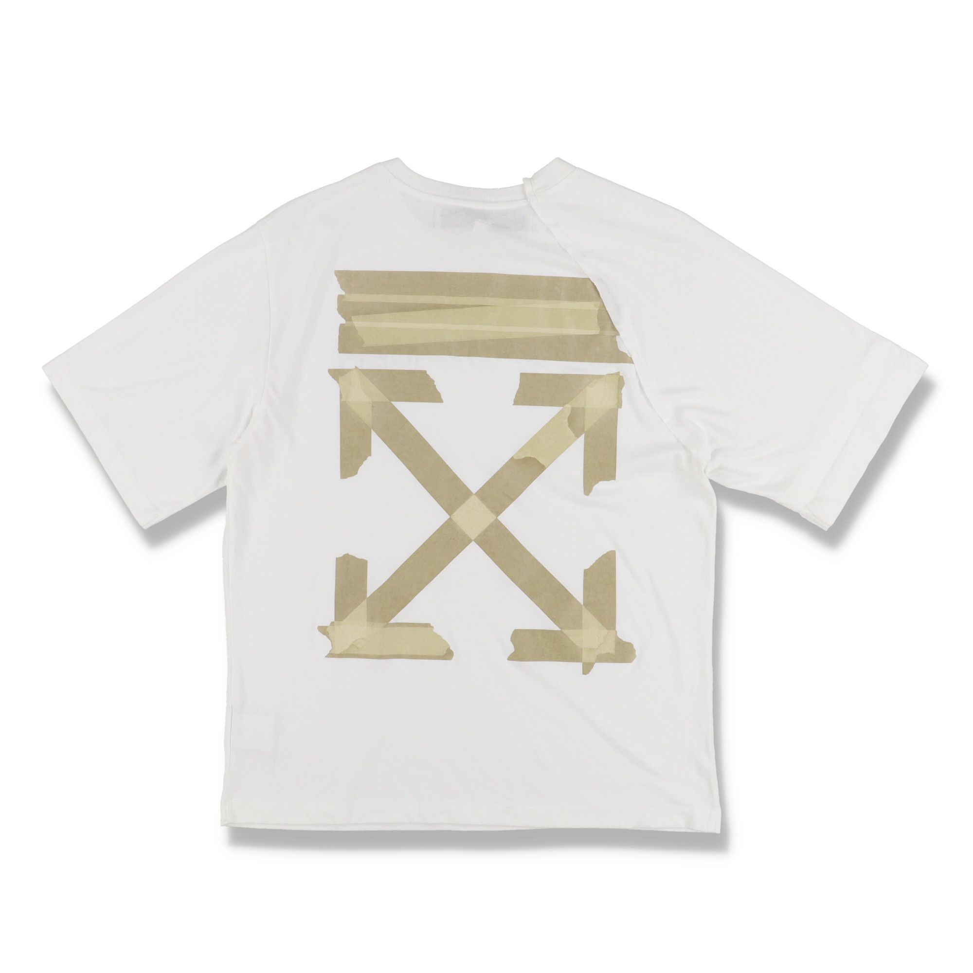 Off-White White Reconstructed Tape Arrows Logo T-Shirt Size US XL / EU 56 / 4 - 1 Thumbnail