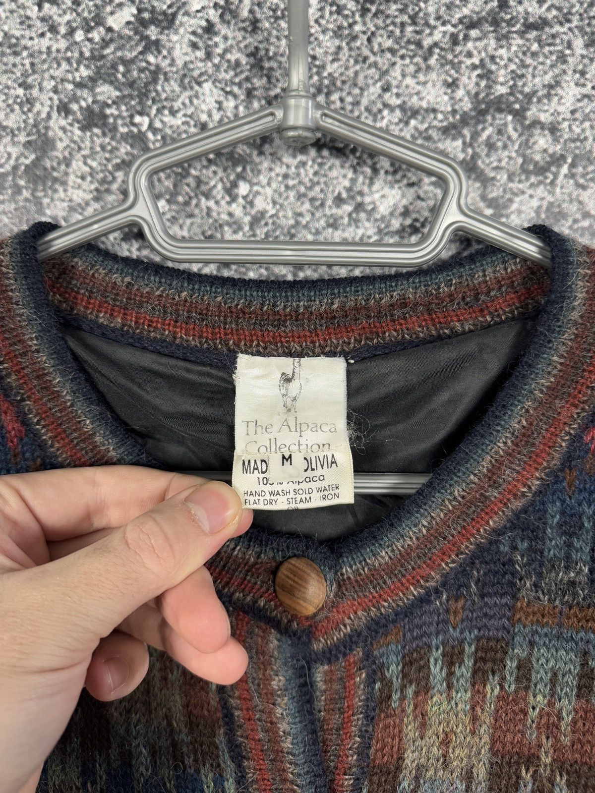 Vintage The Alpaca Collection Cardigan Multicolor Sweater M