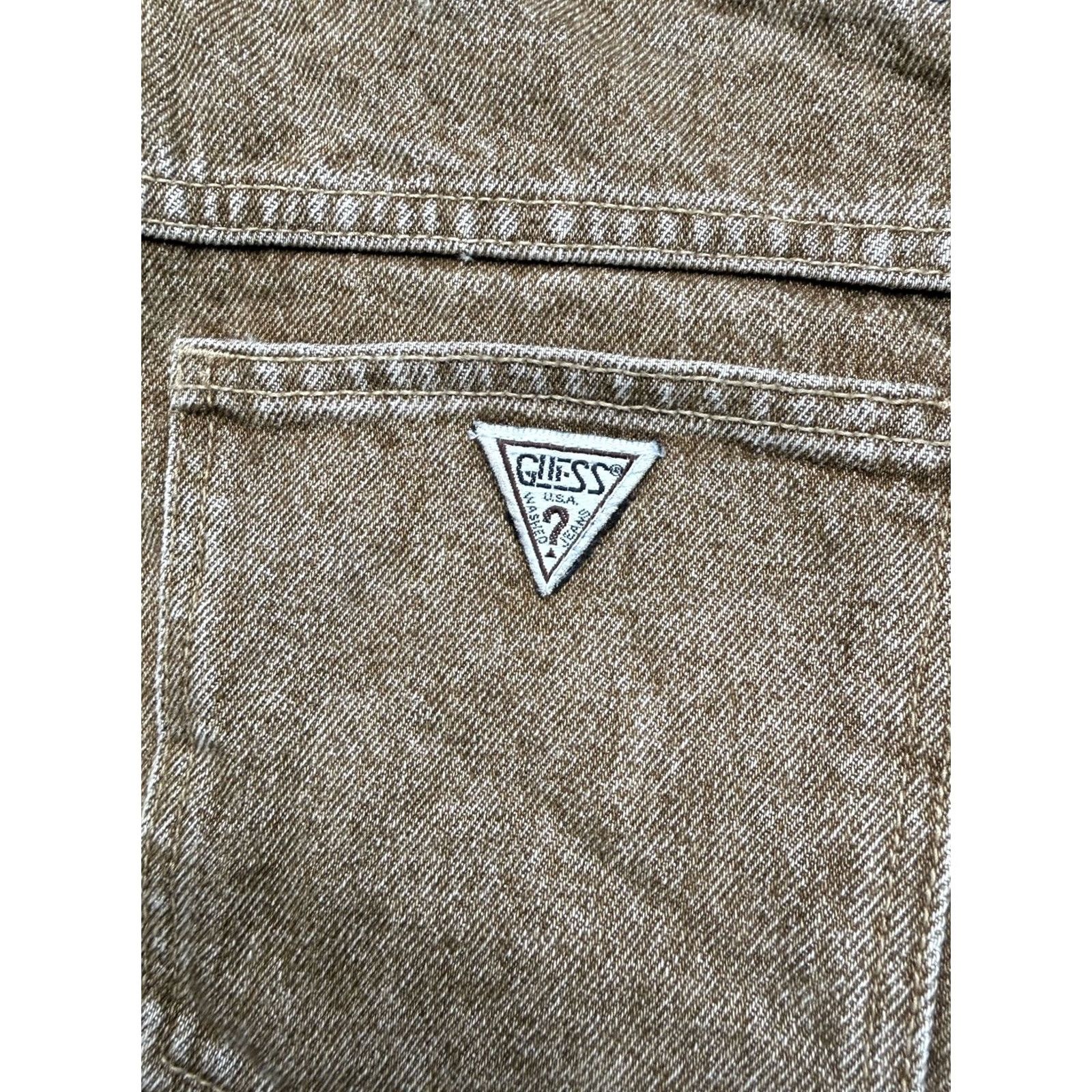 Guess VINTAGE GUESS Jeans Mens 32X34 Brown Wash Denim USA Made Distressed Tapered Inseam 34 Boys Women Size US 32 / EU 48 - 5 Thumbnail