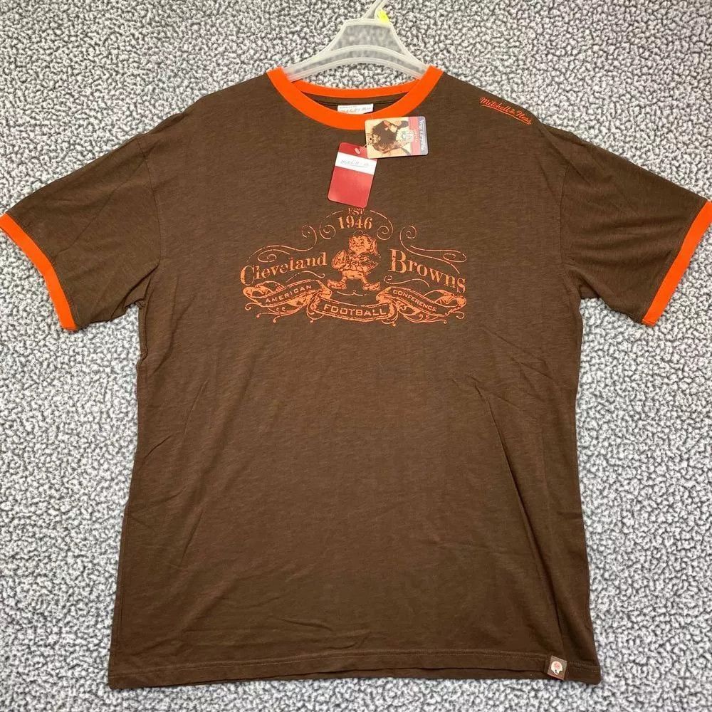 Mitchell & Ness Cleveland Browns Shirt Men XL Mitchell & Ness Cotton New Size US XL / EU 56 / 4 - 1 Thumbnail