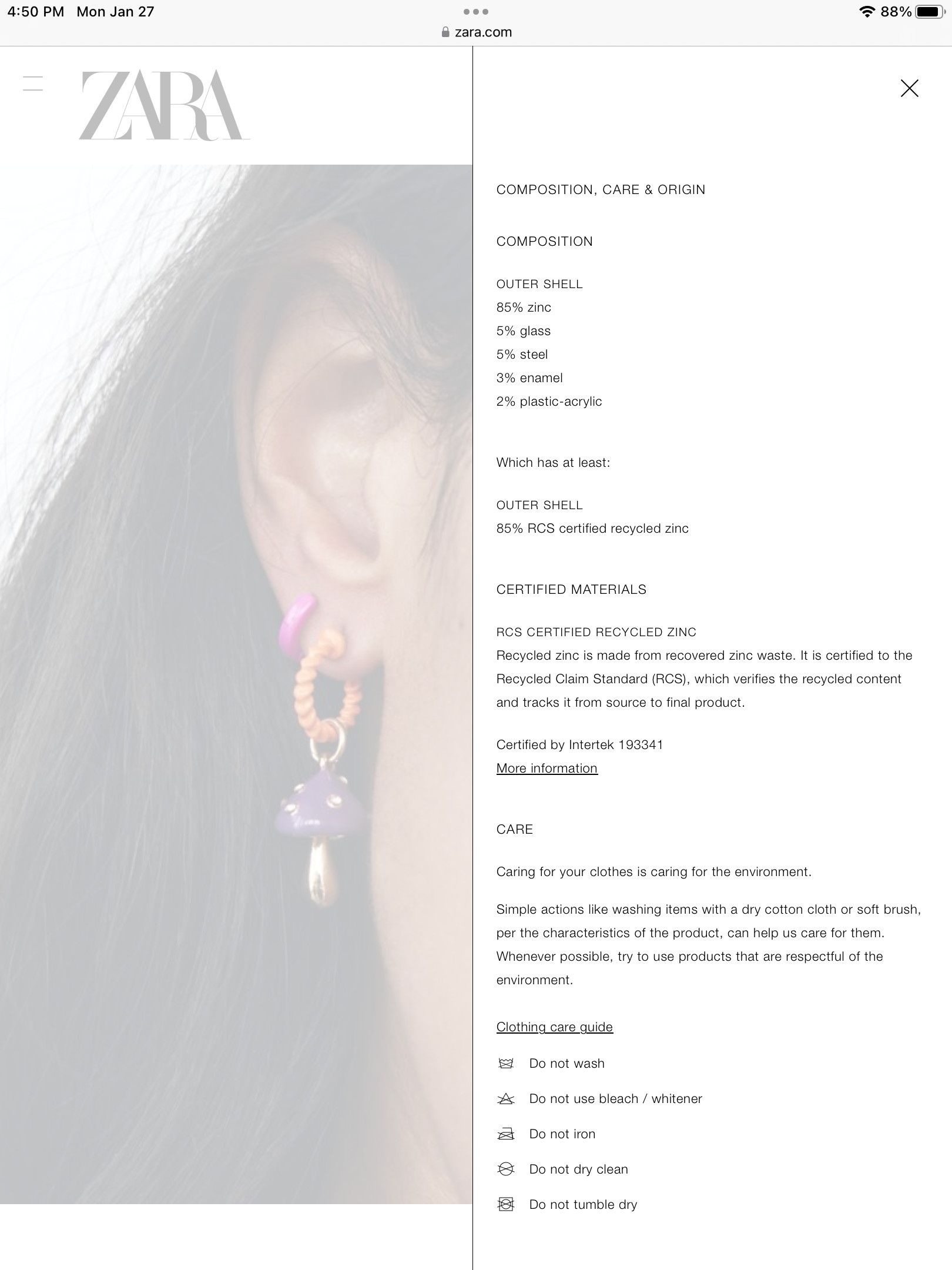 Zara Zara pack of enamel charm earrings BNWT multi colour Size ONE SIZE - 2 Thumbnail