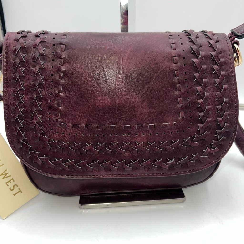 Other Madison West Faux Wine Leather Woven Flap Crossbody Bag Size ONE SIZE - 2 Thumbnail