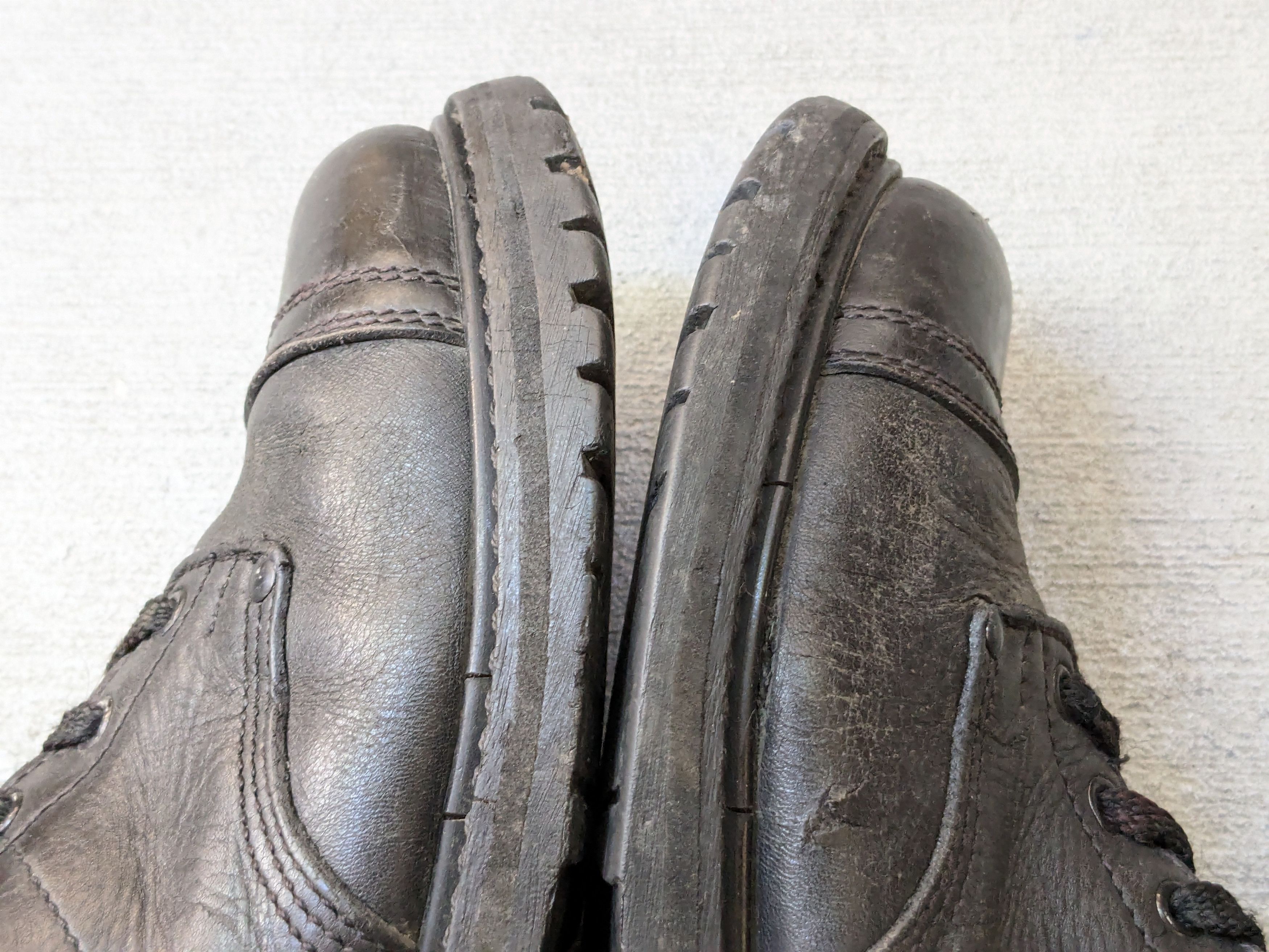 Genuine Leather Vintage Combat Boots Black 9.5 Leather Chunky Biker Moto Size US 9.5 / EU 42-43 - 7 Thumbnail