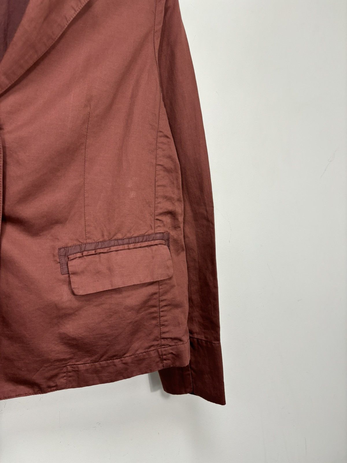 hannes roether Hannes Roether NEW Rust Cotton Linen Luxury Blazer Jacket Size M / US 6-8 / IT 42-44 - 6 Thumbnail