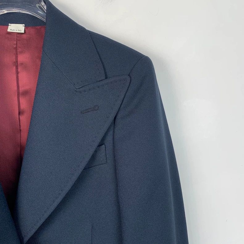 Gucci Gucci Dark blue logo embroidered lapel suit 2502-Nextarrow Size 36R - 3 Thumbnail