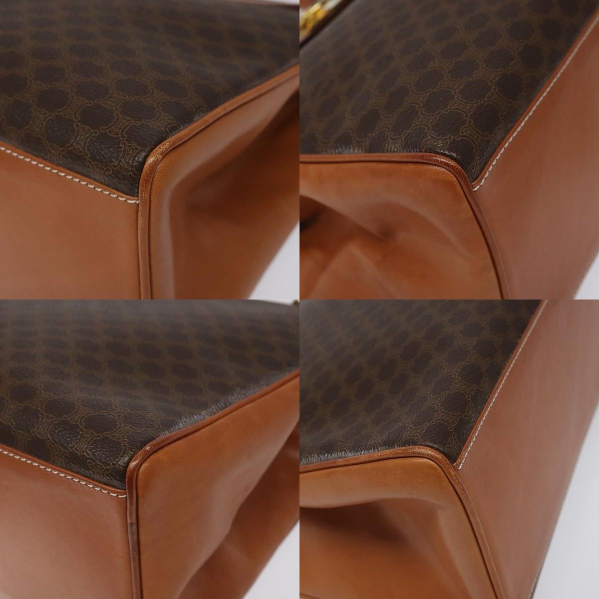 Celine CELINE Macadam Canvas Hand Bag Pvc Brown Gold Size ONE SIZE - 10 Thumbnail
