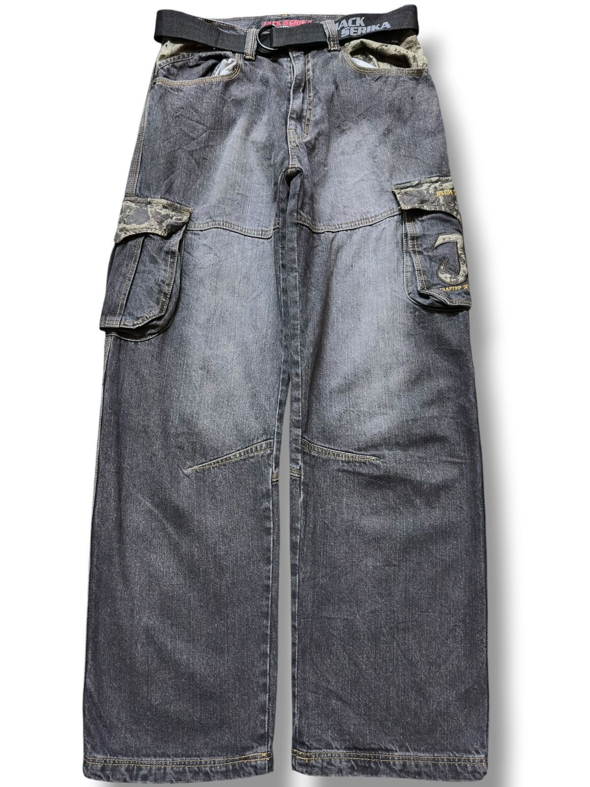 Jack Wolfskin Vintage Jack Serika Baggy With Belt Cargo Tactical Denim Size US 30 / EU 46 - 1 Thumbnail