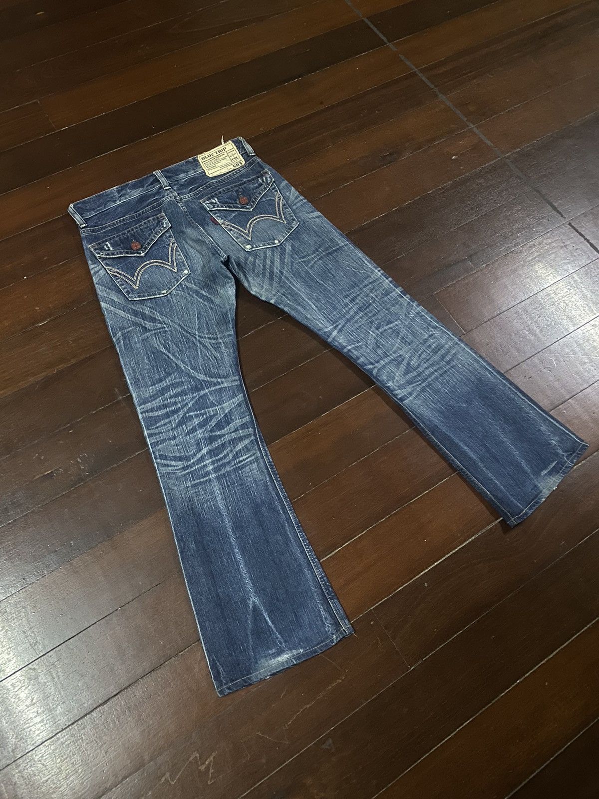 Edwin × Jean FIRE 🔥 Edwin 503 FLARE JEANS THUNDER BOOT CUT WIDE LEG Size US 36 / EU 52 - 12 Thumbnail