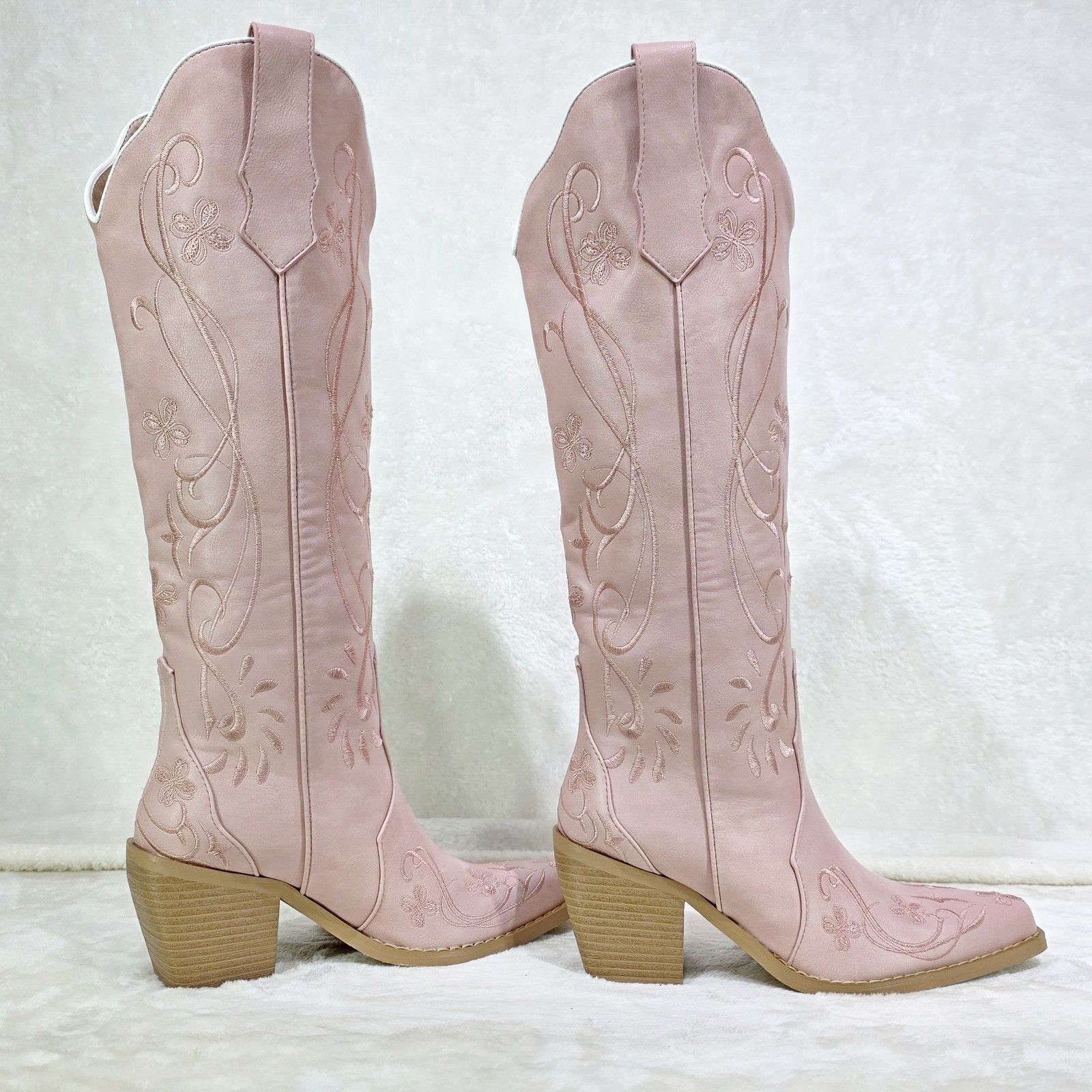 Other Loretta Embroidery Country Western Cowgirl Knee Boots Dusty Size US 11 / IT 41 - 2 Thumbnail