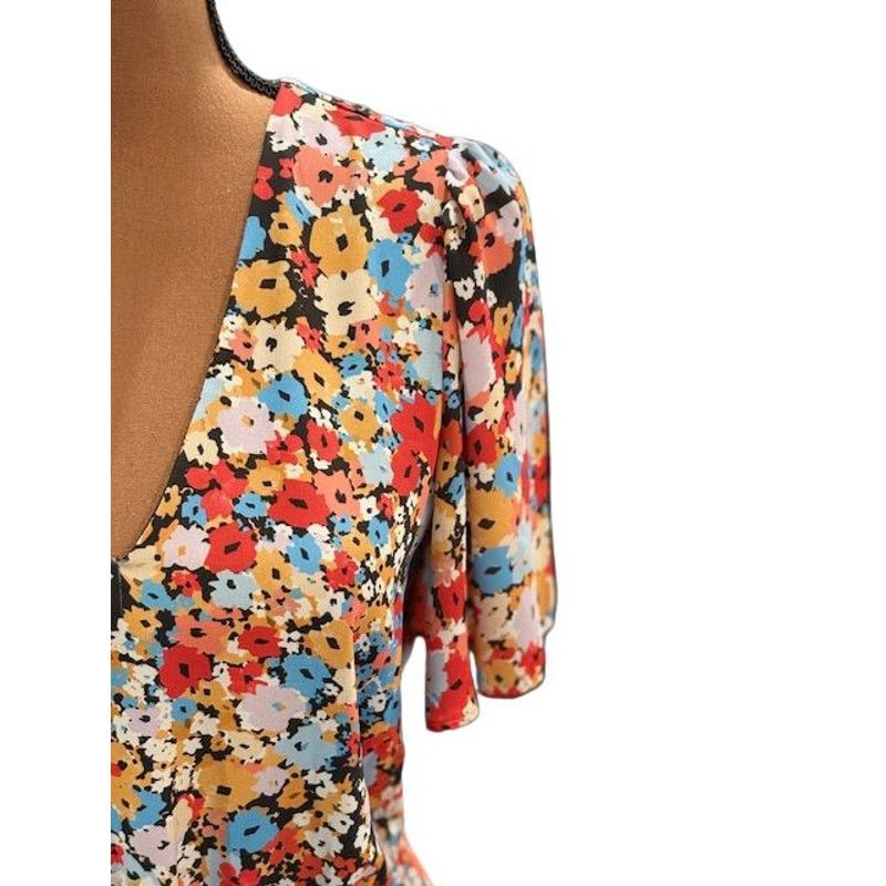 Rebecca Minkoff Rebecca Minkoff “Sorcha” Floral Deep-V Mini Dress – Size XS Size XS / US 0-2 / IT 36-38 - 4 Thumbnail