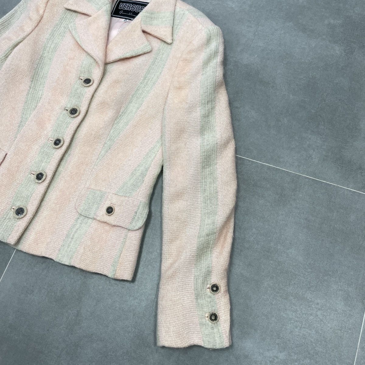 Versace × Vintage Vintage Gianni Versace Versus Women Wool Blazer Size XS Size XS / US 0-2 / IT 36-38 - 8 Thumbnail