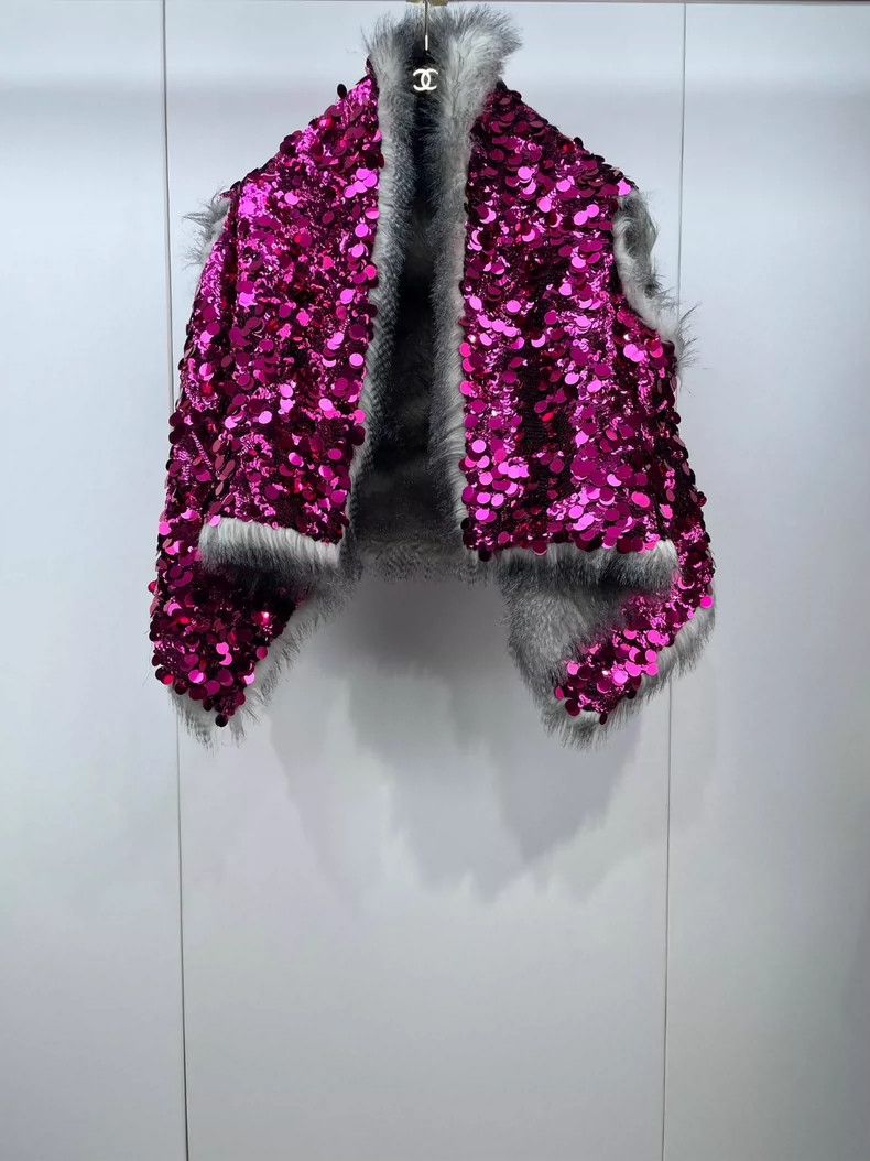 Prada Prada Sequined eco-friendly fur shawl jacket 2505-Nextarrow Size XS / US 0-2 / IT 36-38 - 3 Thumbnail